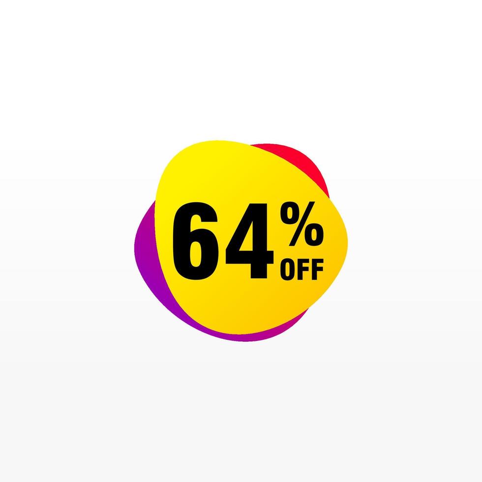 64 discount, Sales Vector badges for Labels, , Stickers, Banners, Tags, Web Stickers, New offer. Discount origami sign banner.