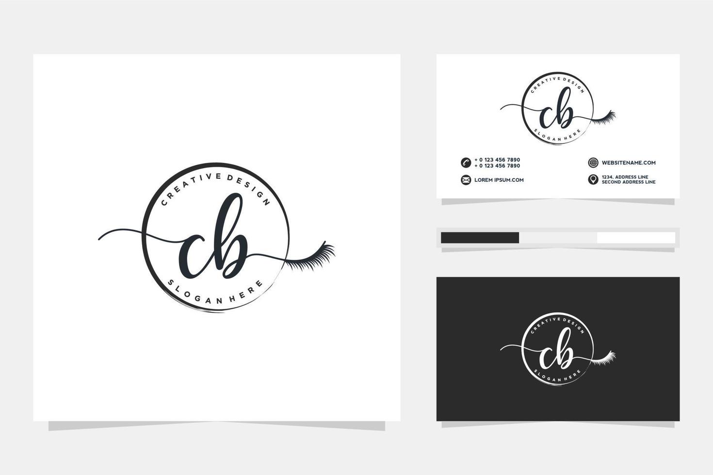 Initial CB Feminine logo collections and business card templat Premium Vector