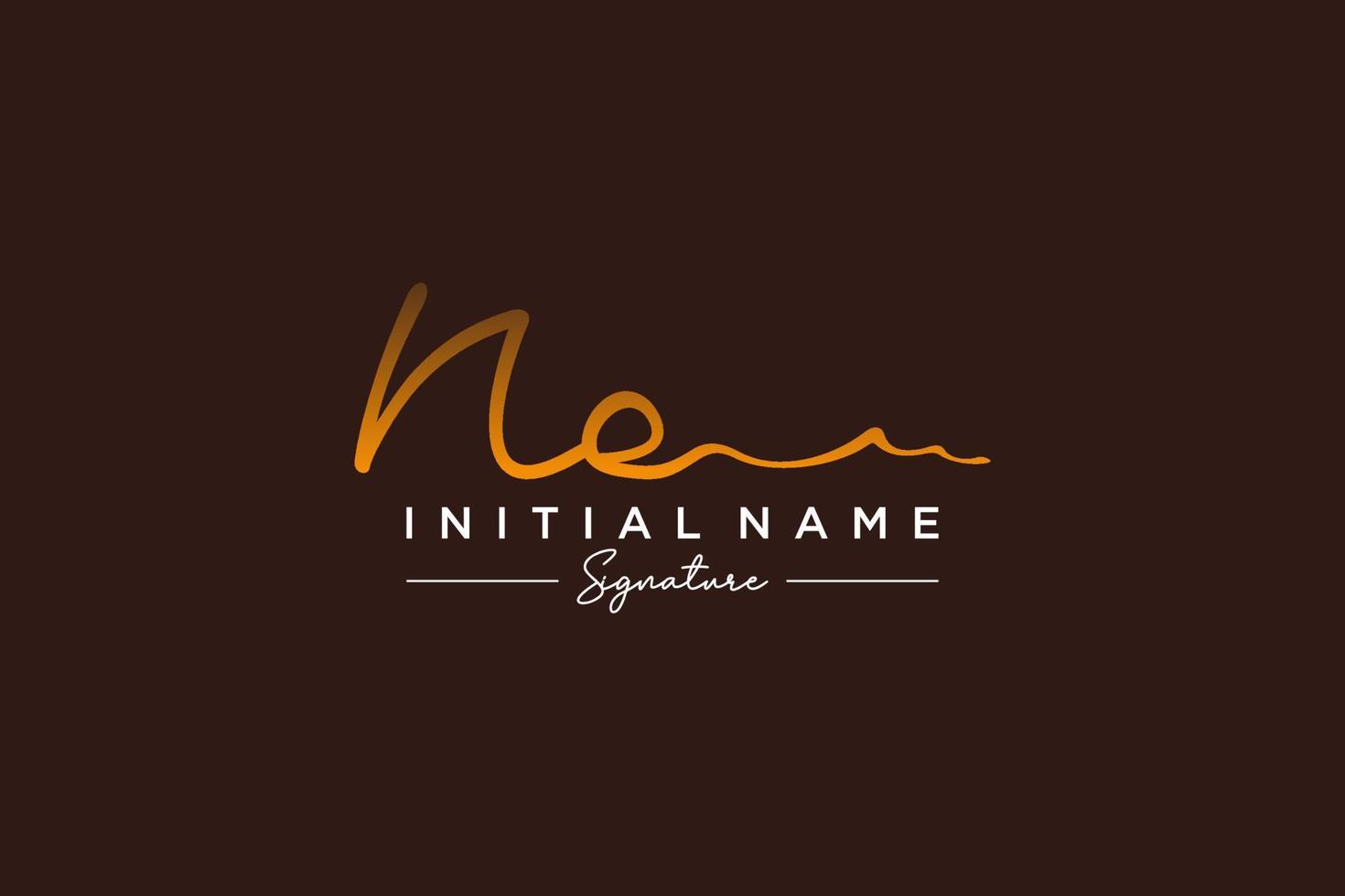 Initial NE signature logo template vector. Hand drawn Calligraphy lettering Vector illustration.