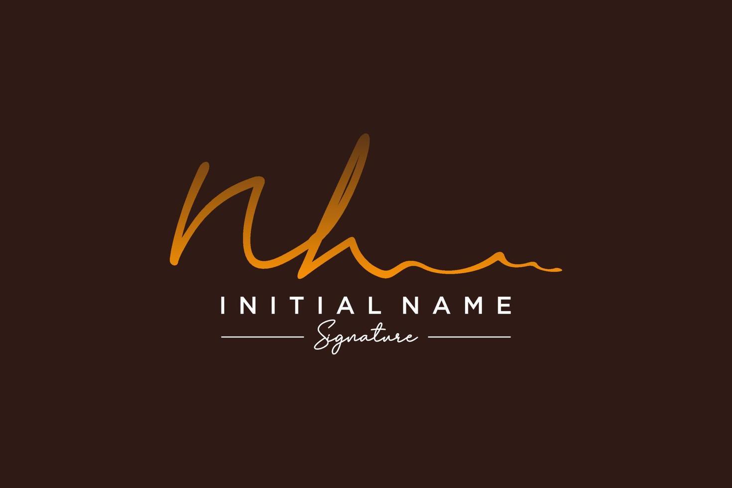 Initial NH signature logo template vector. Hand drawn Calligraphy lettering Vector illustration.