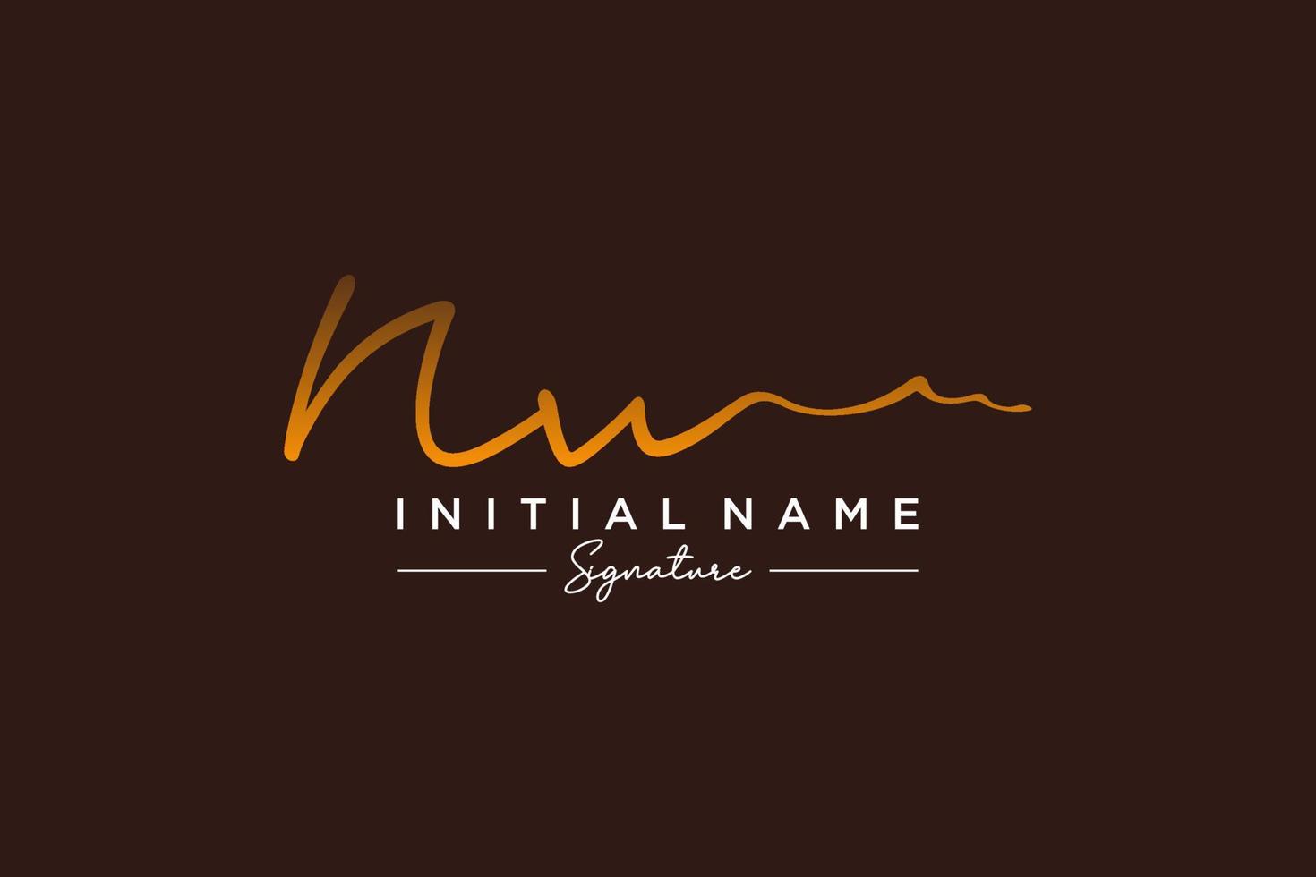 Initial NW signature logo template vector. Hand drawn Calligraphy lettering Vector illustration.