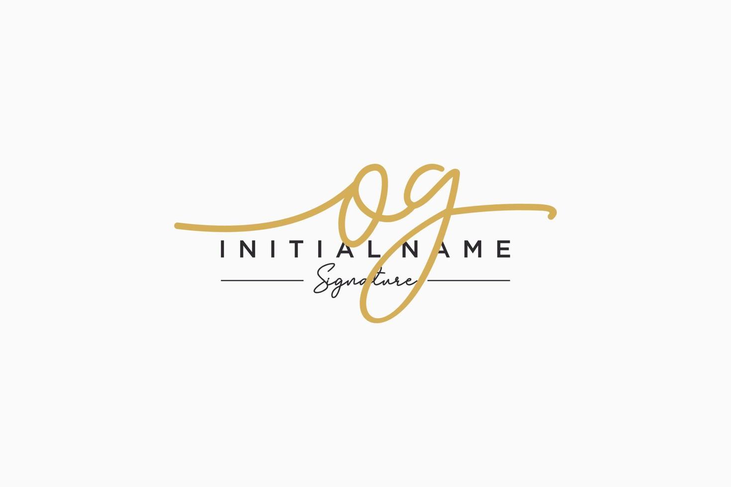 Initial OG signature logo template vector. Hand drawn Calligraphy lettering Vector illustration.