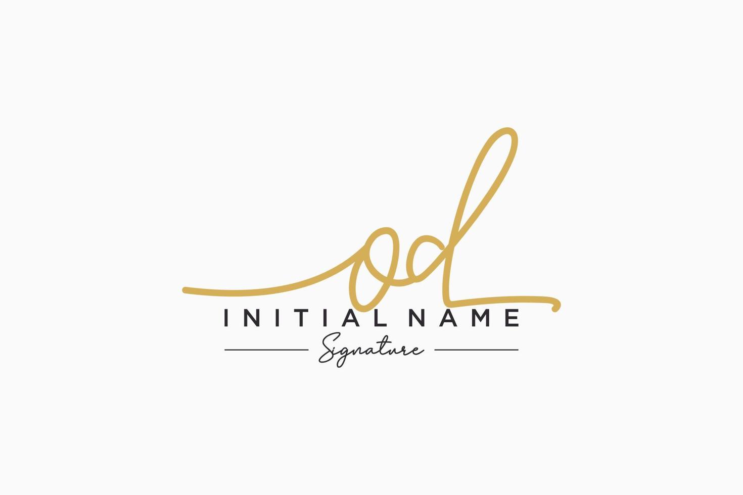 Initial OD signature logo template vector. Hand drawn Calligraphy lettering Vector illustration.