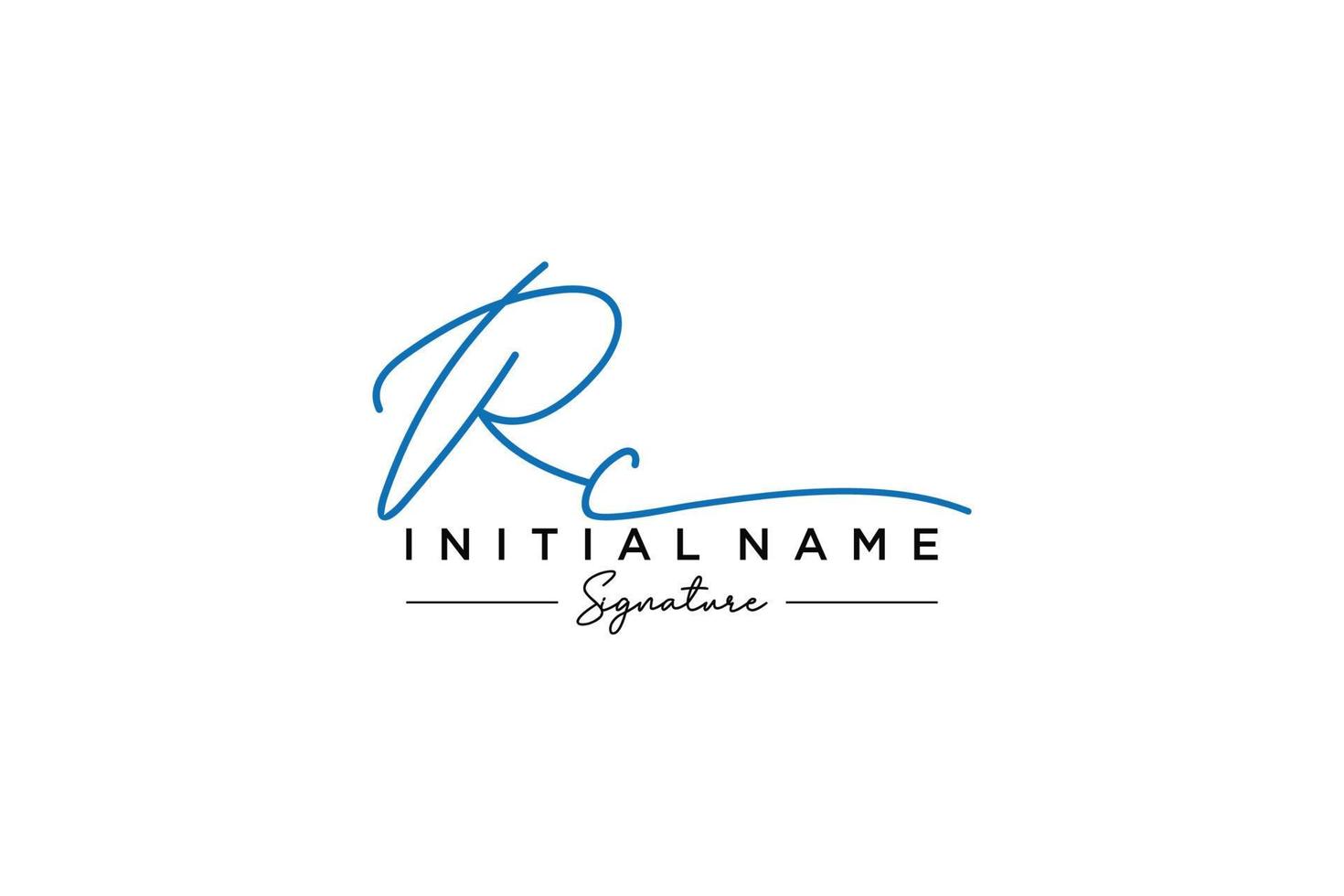 Initial RC signature logo template vector. Hand drawn Calligraphy lettering Vector illustration.