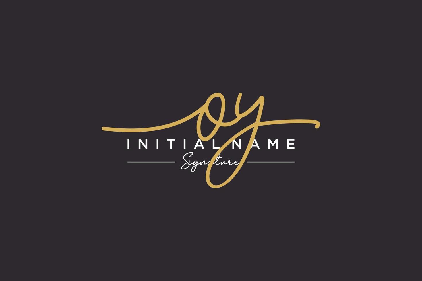 Initial OY signature logo template vector. Hand drawn Calligraphy lettering Vector illustration.