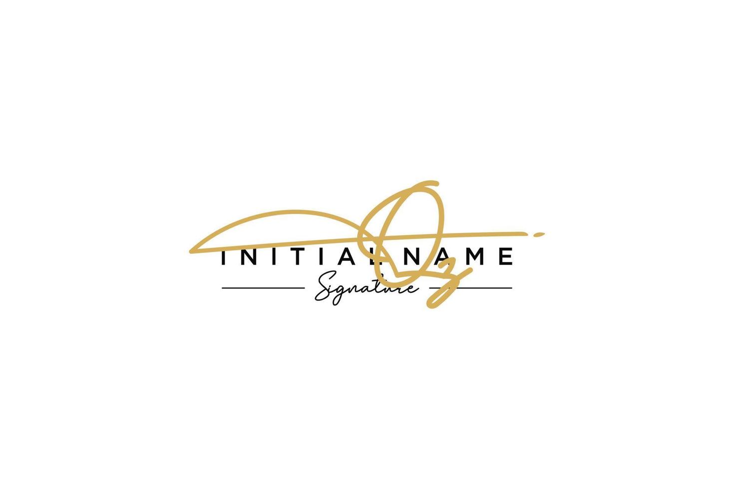 Initial QZ signature logo template vector. Hand drawn Calligraphy lettering Vector illustration.