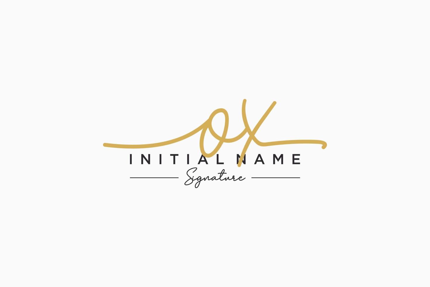 Initial OX signature logo template vector. Hand drawn Calligraphy lettering Vector illustration.