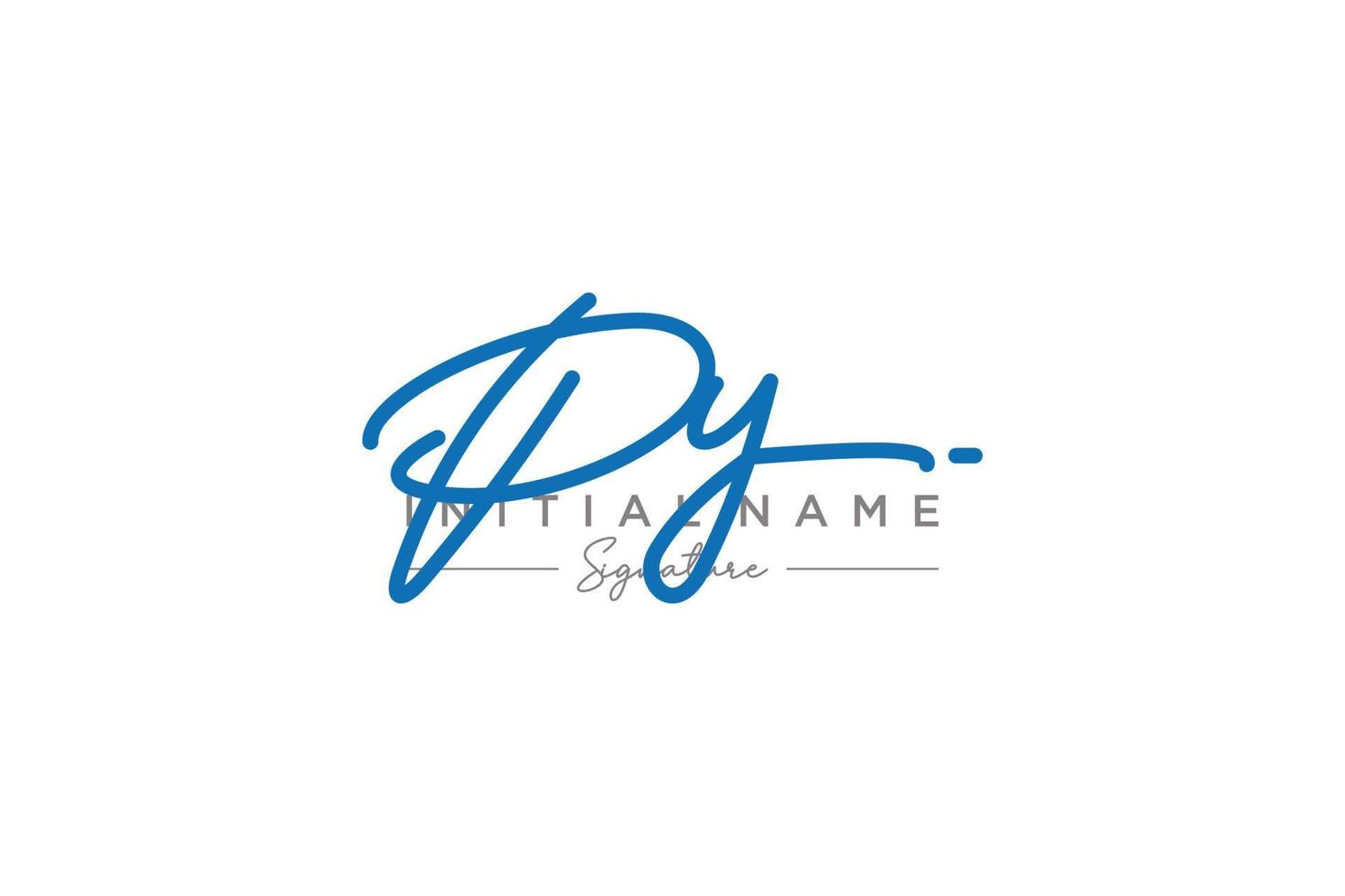 Initial PY signature logo template vector. Hand drawn Calligraphy lettering Vector illustration.