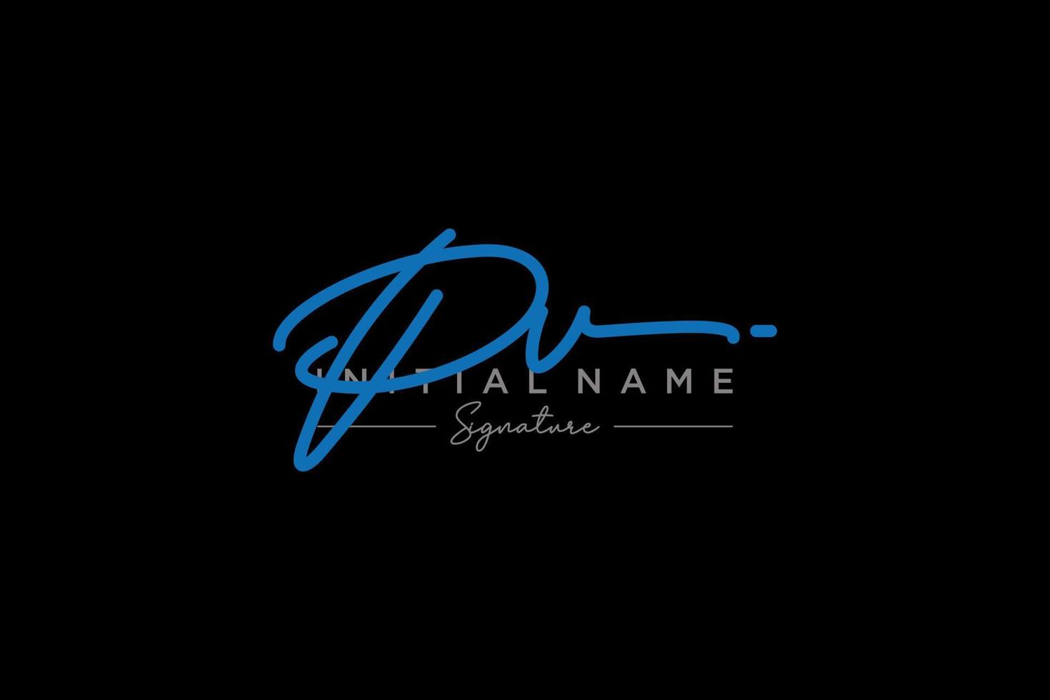Initial PV signature logo template vector. Hand drawn Calligraphy lettering Vector illustration.