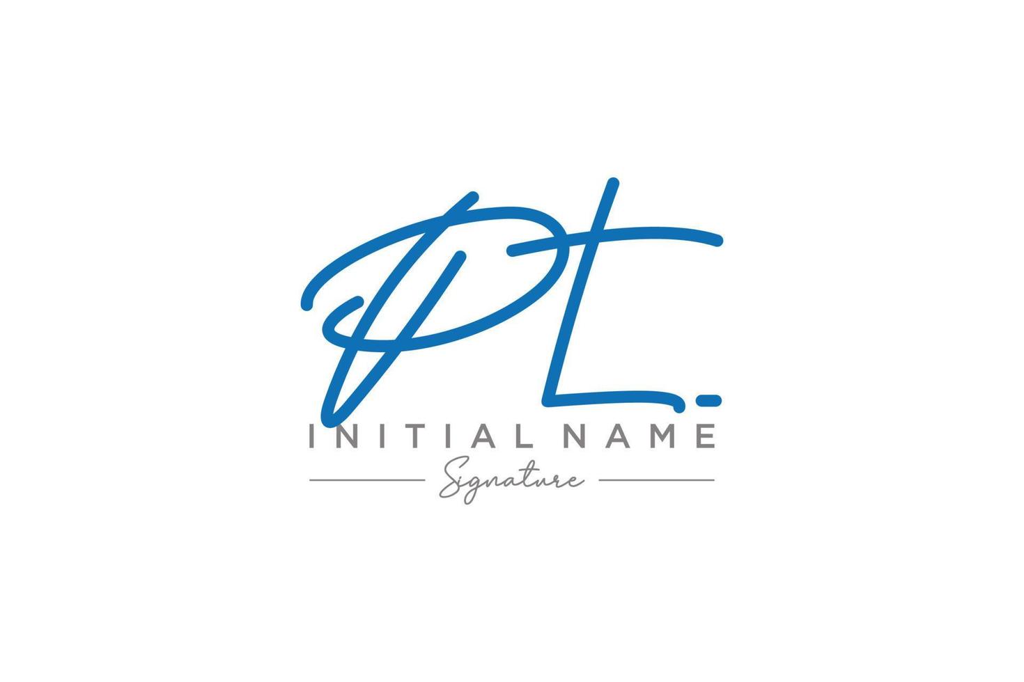 Initial PT signature logo template vector. Hand drawn Calligraphy lettering Vector illustration.