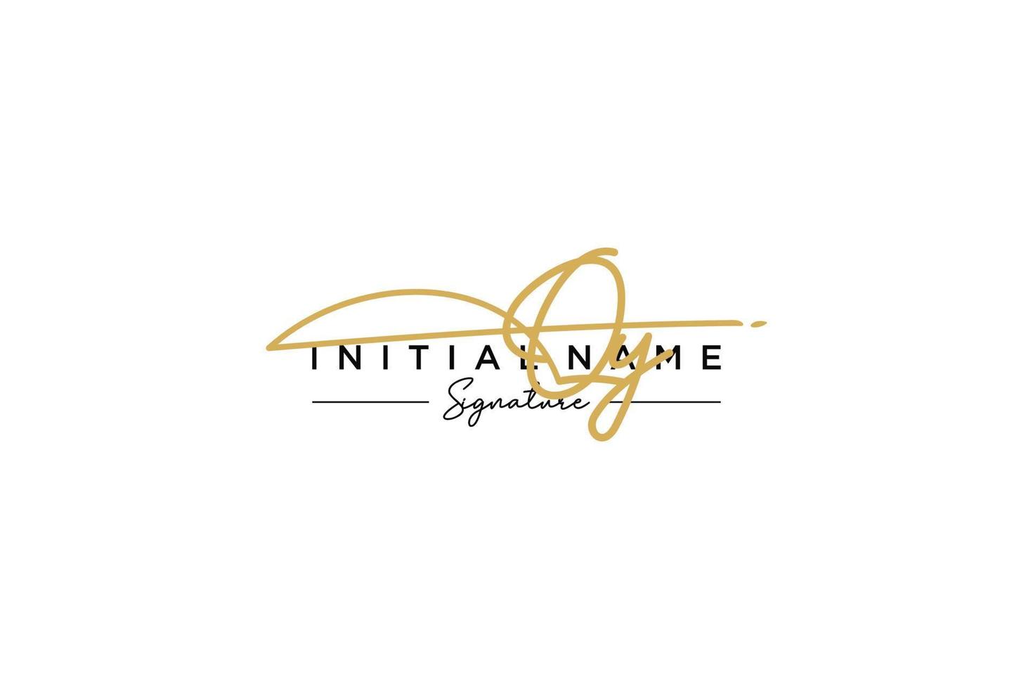 Initial QY signature logo template vector. Hand drawn Calligraphy lettering Vector illustration.