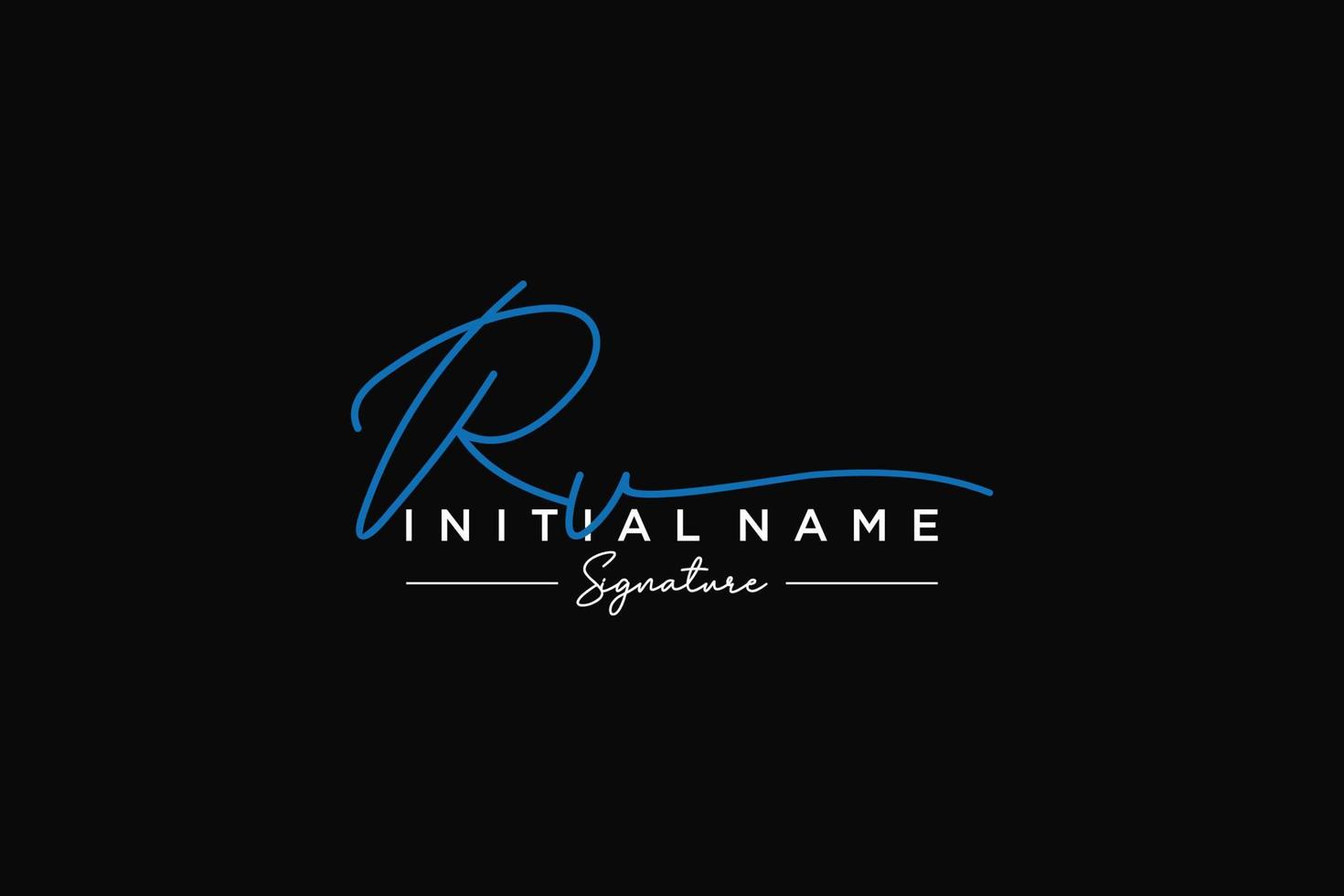 Initial RV signature logo template vector. Hand drawn Calligraphy lettering Vector illustration.