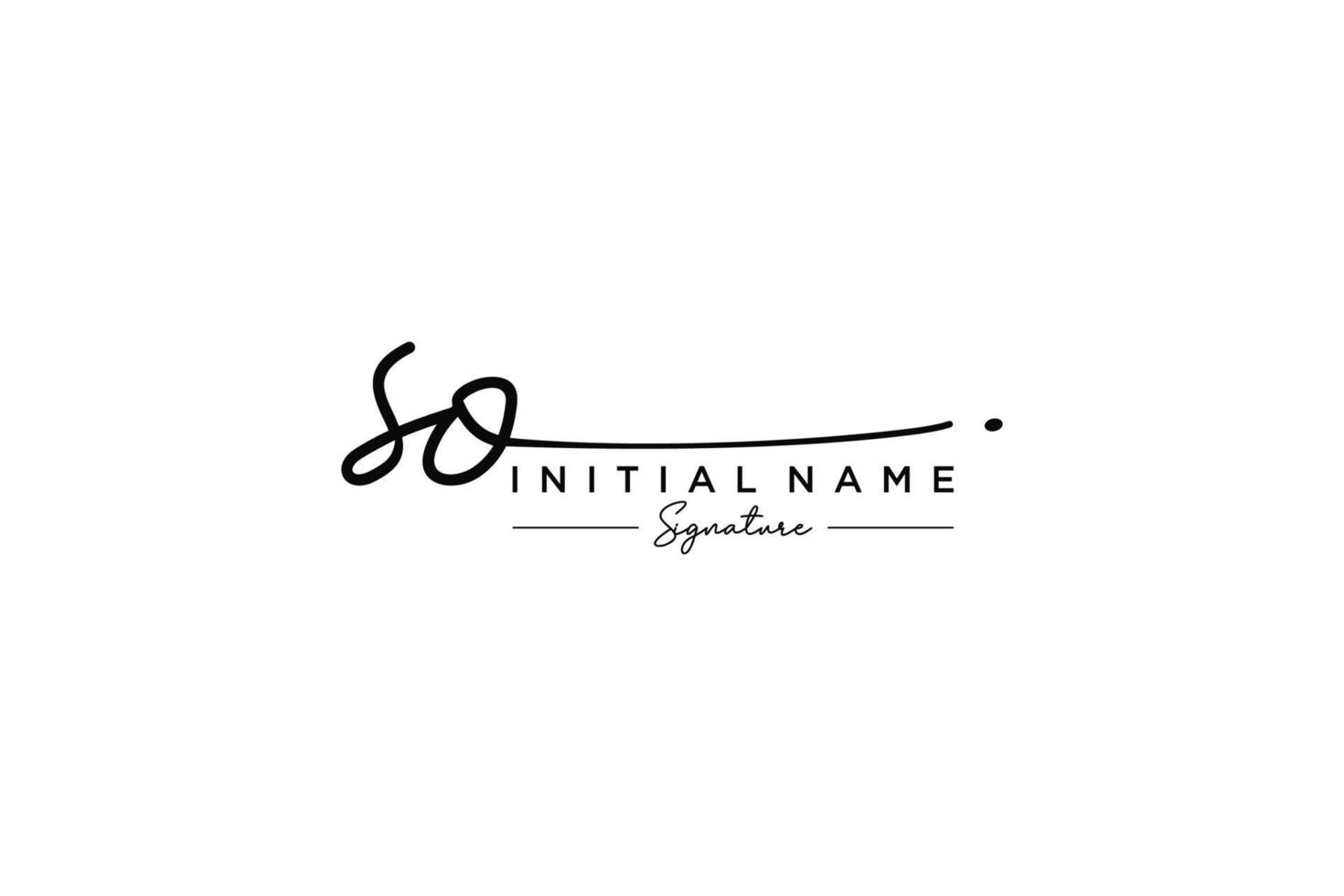 Initial SO signature logo template vector. Hand drawn Calligraphy lettering Vector illustration.