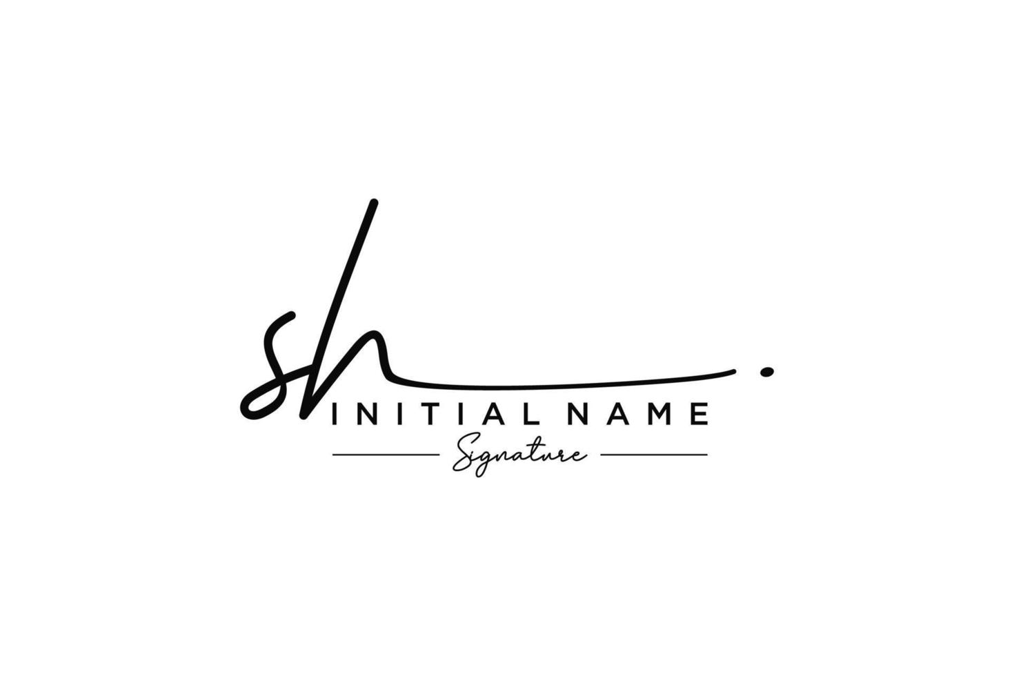 Initial SH signature logo template vector. Hand drawn Calligraphy lettering Vector illustration.