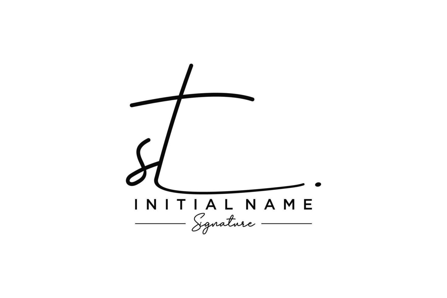 vector de plantilla de logotipo de firma de st inicial. ilustración de vector de letras de caligrafía dibujada a mano.