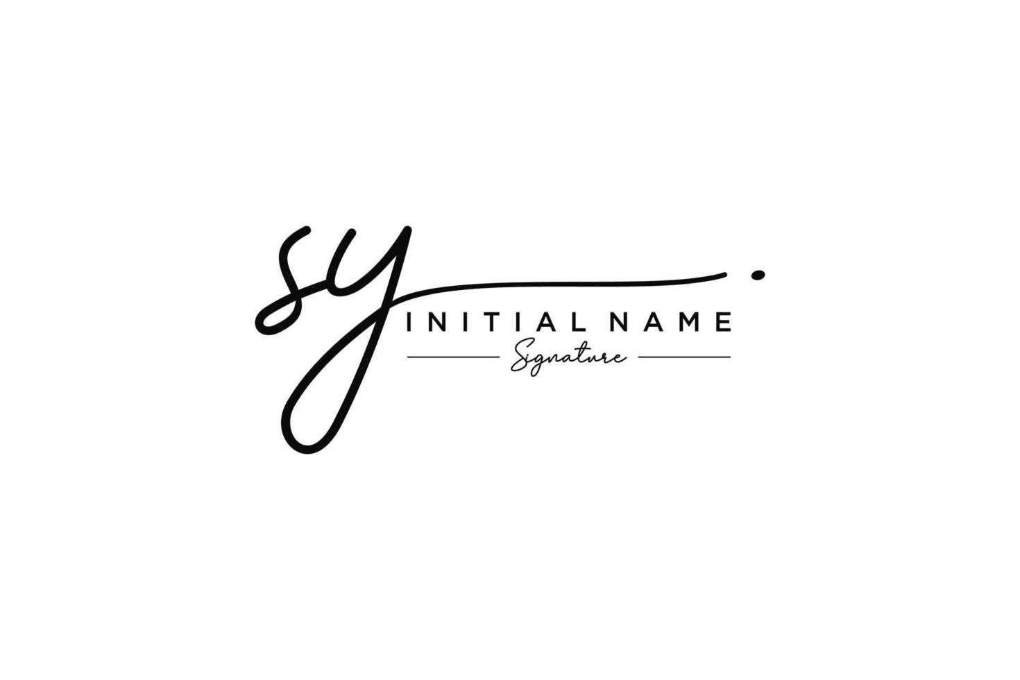 Initial SY signature logo template vector. Hand drawn Calligraphy lettering Vector illustration.