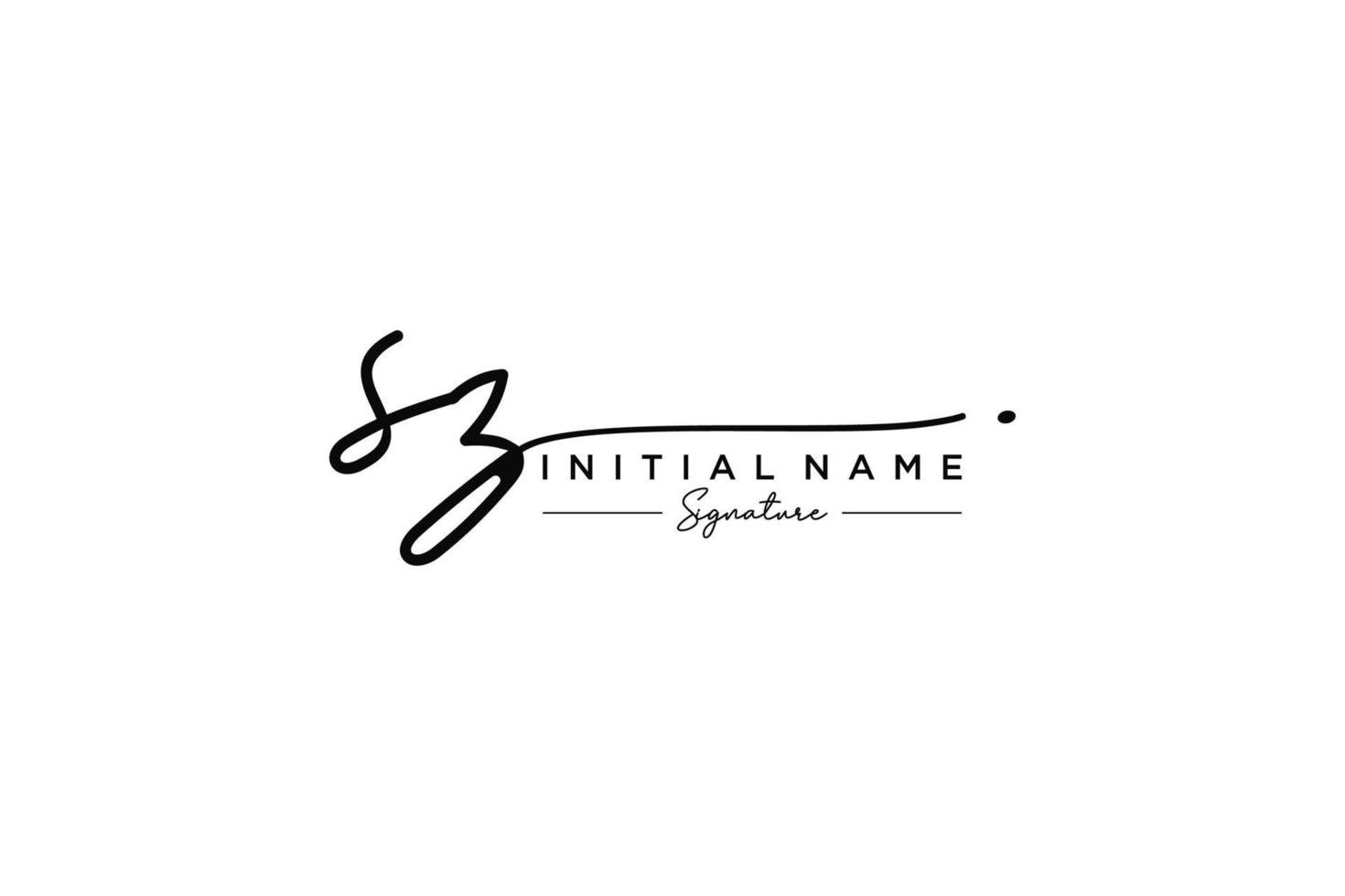 Initial SZ signature logo template vector. Hand drawn Calligraphy lettering Vector illustration.