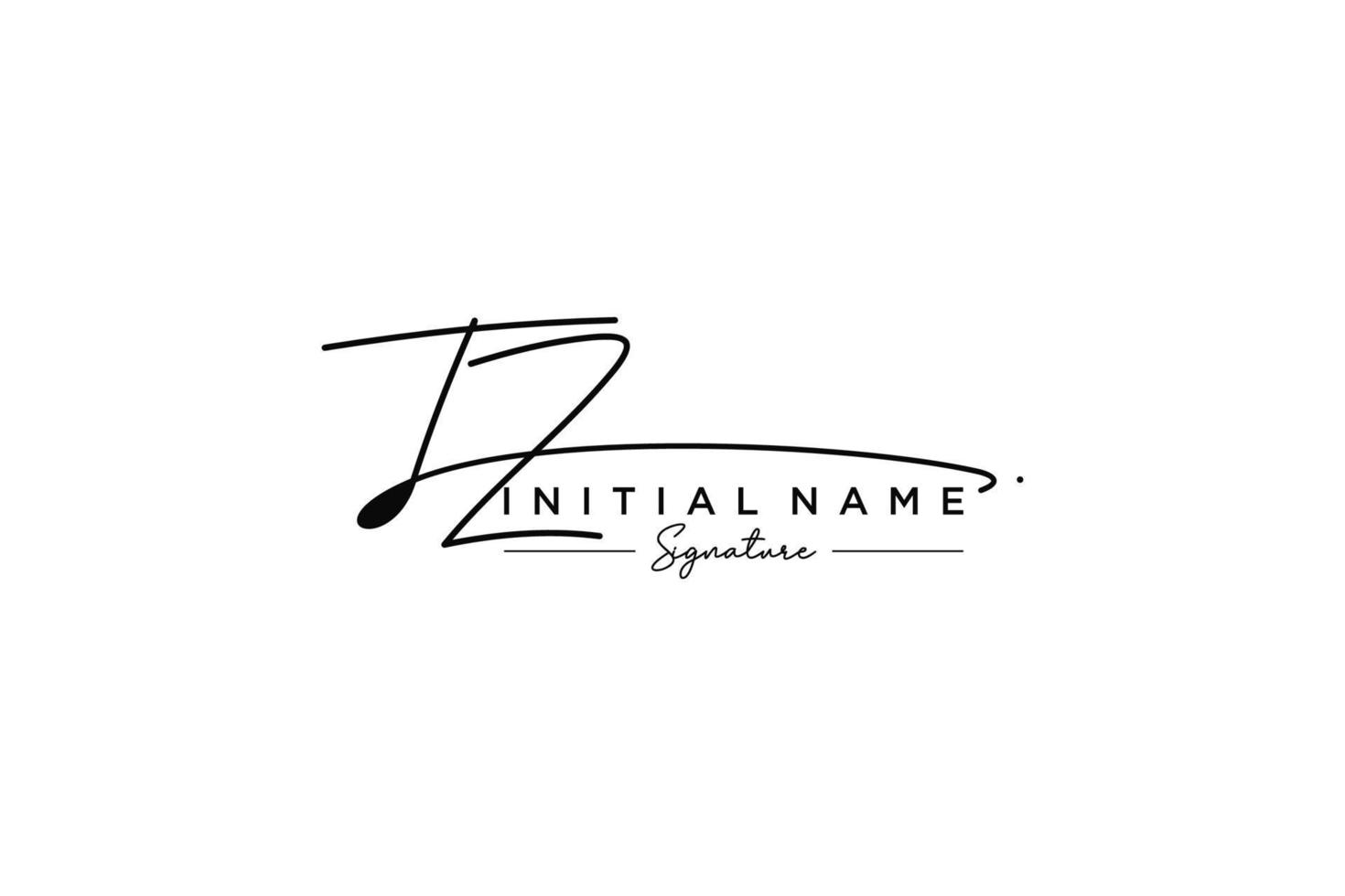 Initial TZ signature logo template vector. Hand drawn Calligraphy lettering Vector illustration.