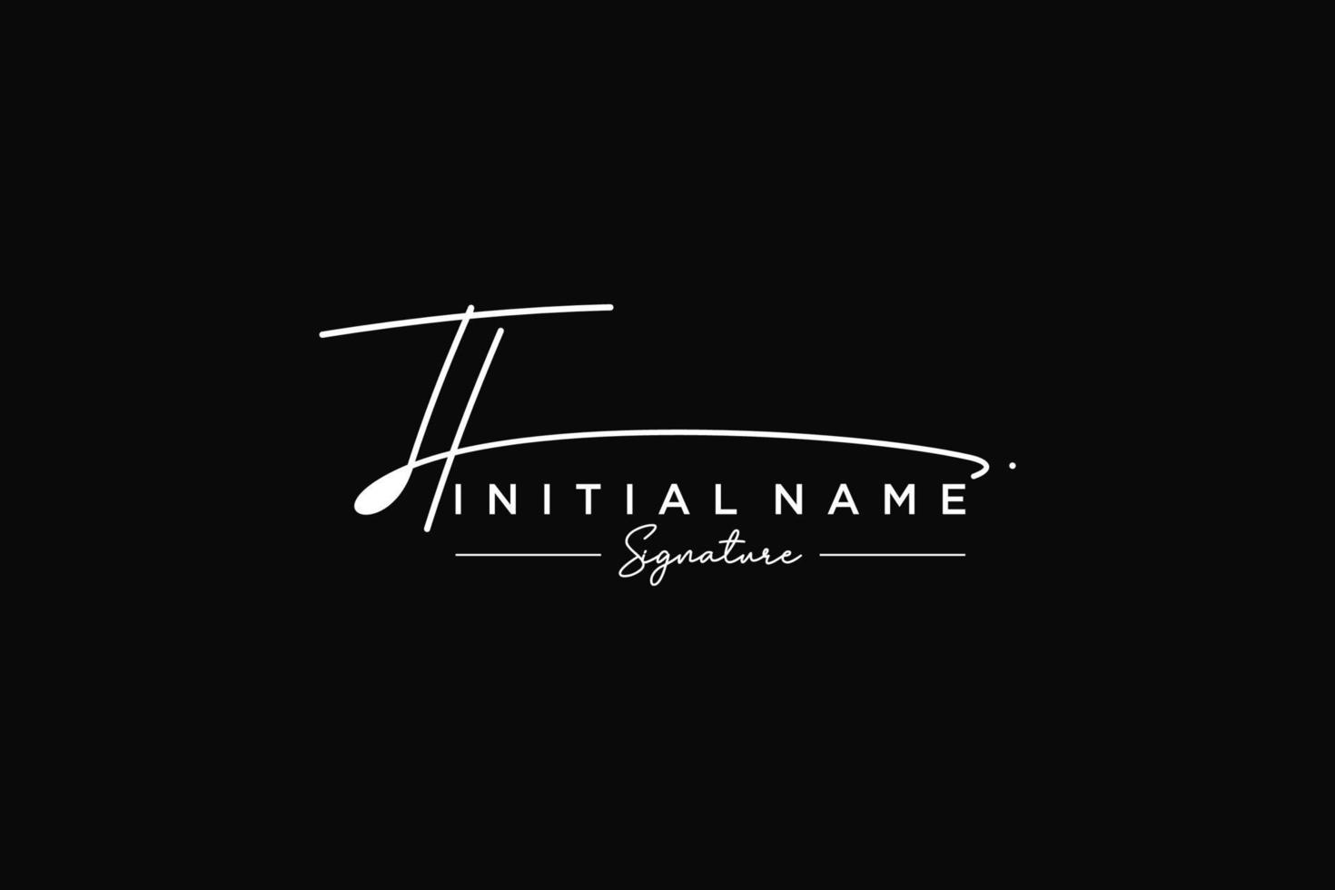 Initial TI signature logo template vector. Hand drawn Calligraphy lettering Vector illustration.