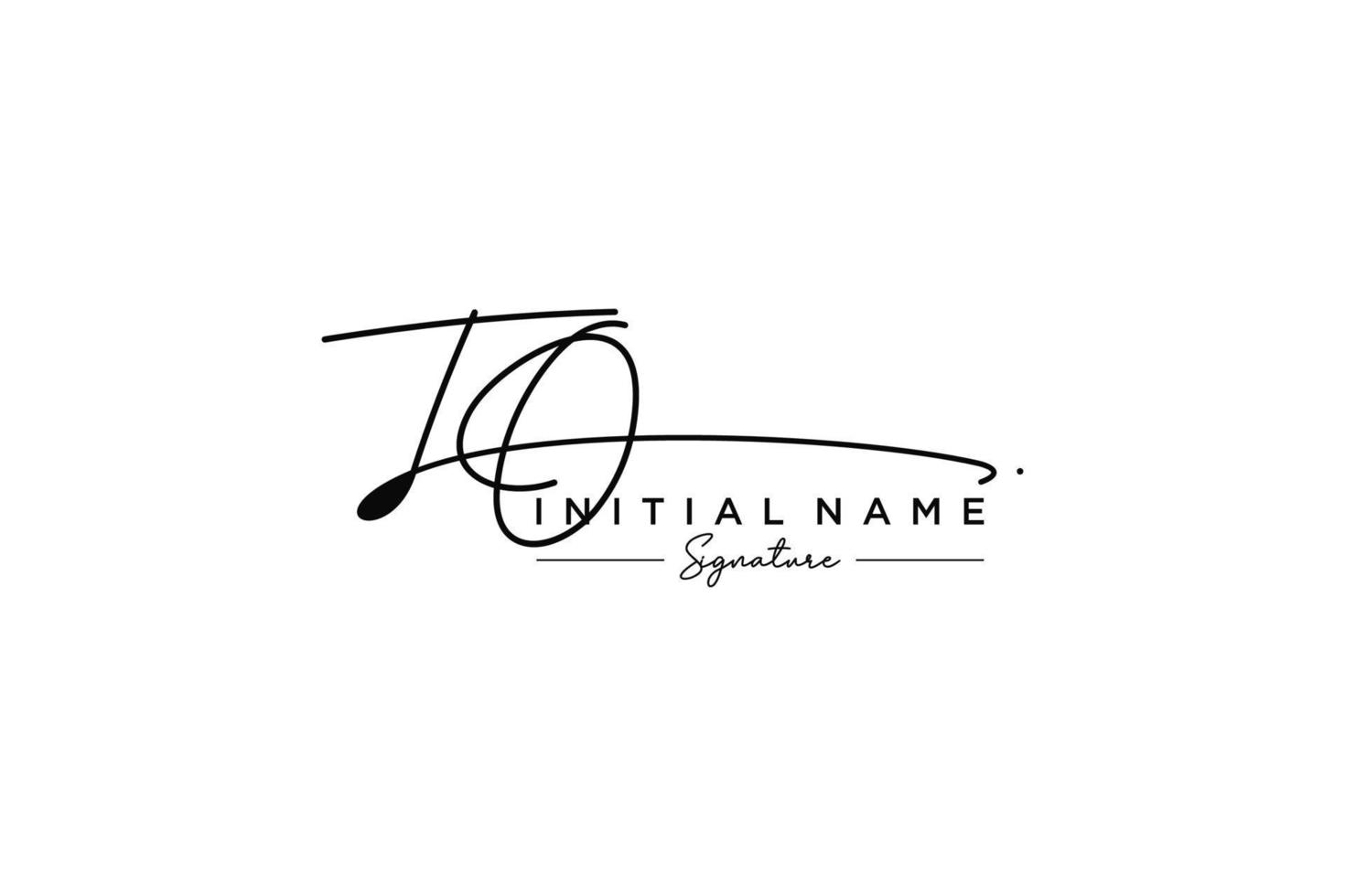 Initial TO signature logo template vector. Hand drawn Calligraphy lettering Vector illustration.