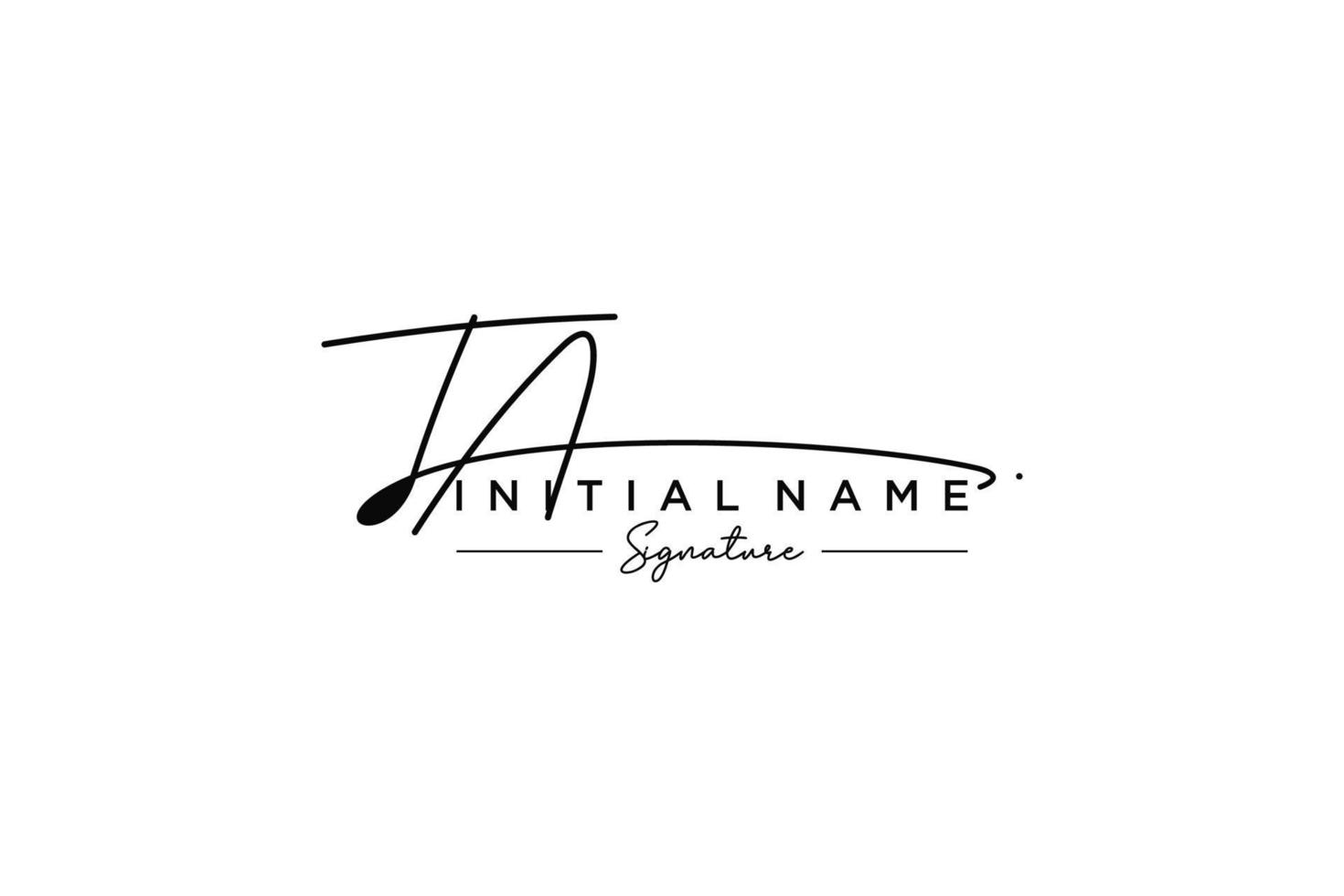 Initial TA signature logo template vector. Hand drawn Calligraphy lettering Vector illustration.