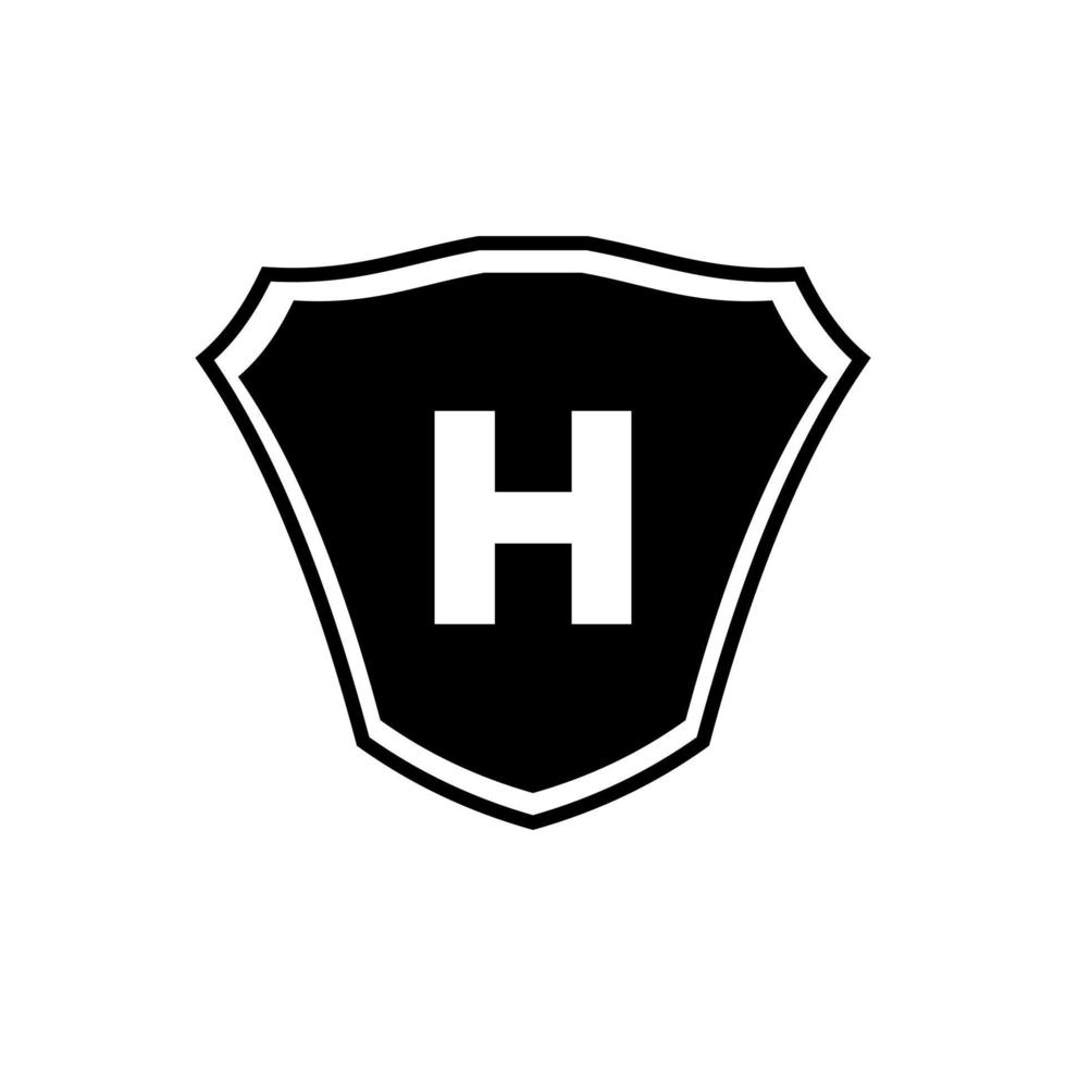 diseño de logotipo de escudo de letra h vector