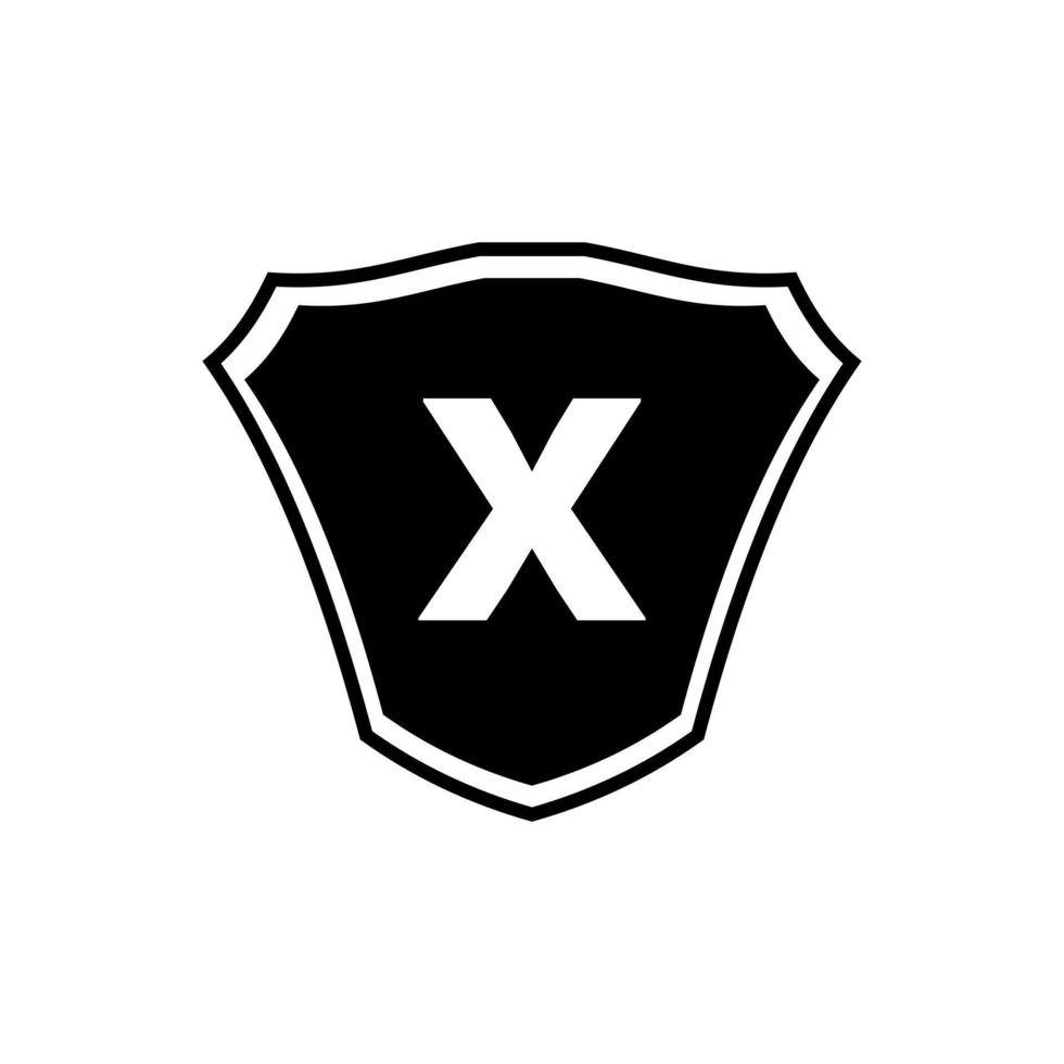 Letter X Shield Logo Design vector