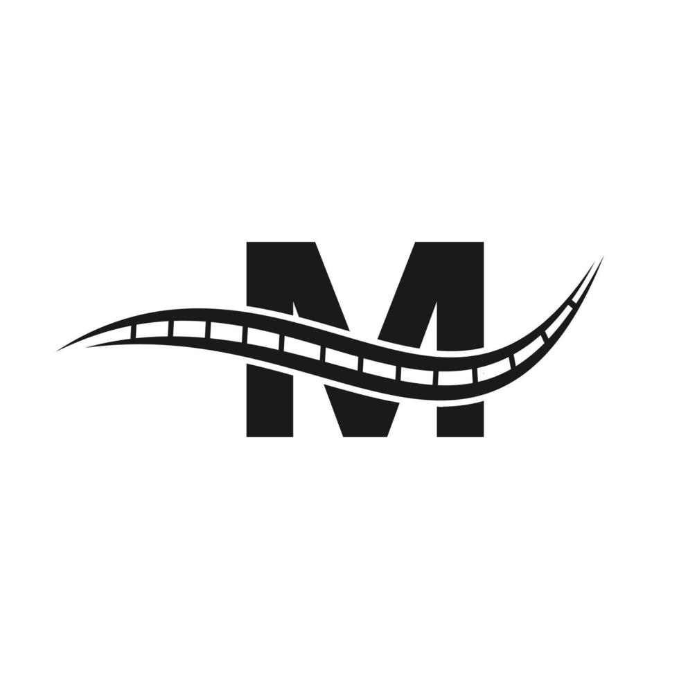 logotipo de transporte con concepto de letra m vector