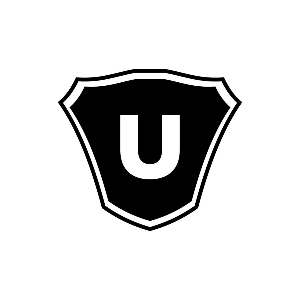 Letter U Shield Logo Design vector