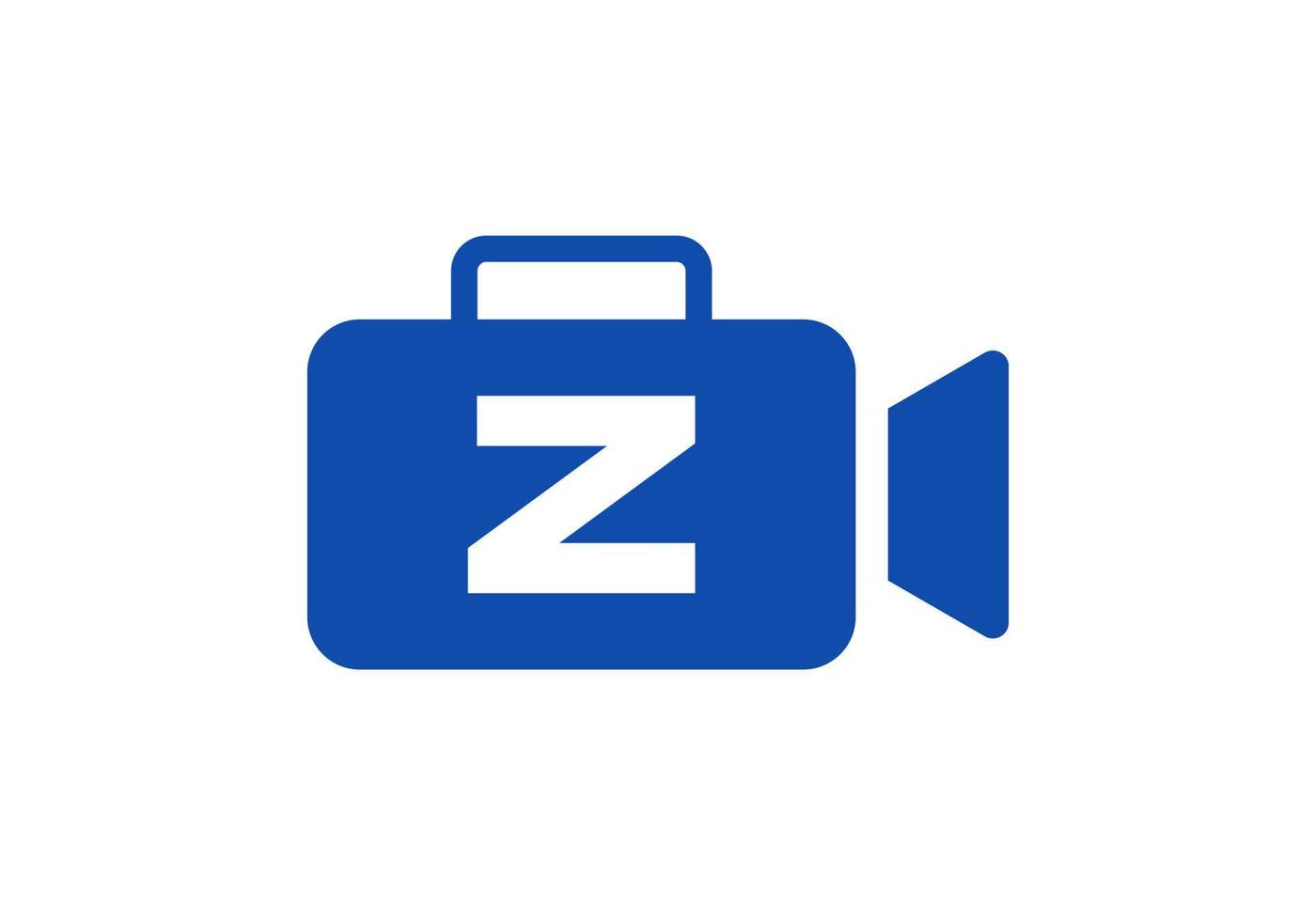 diseño de logotipo de cámara de video de película de letra z signo de cine y videografía vector