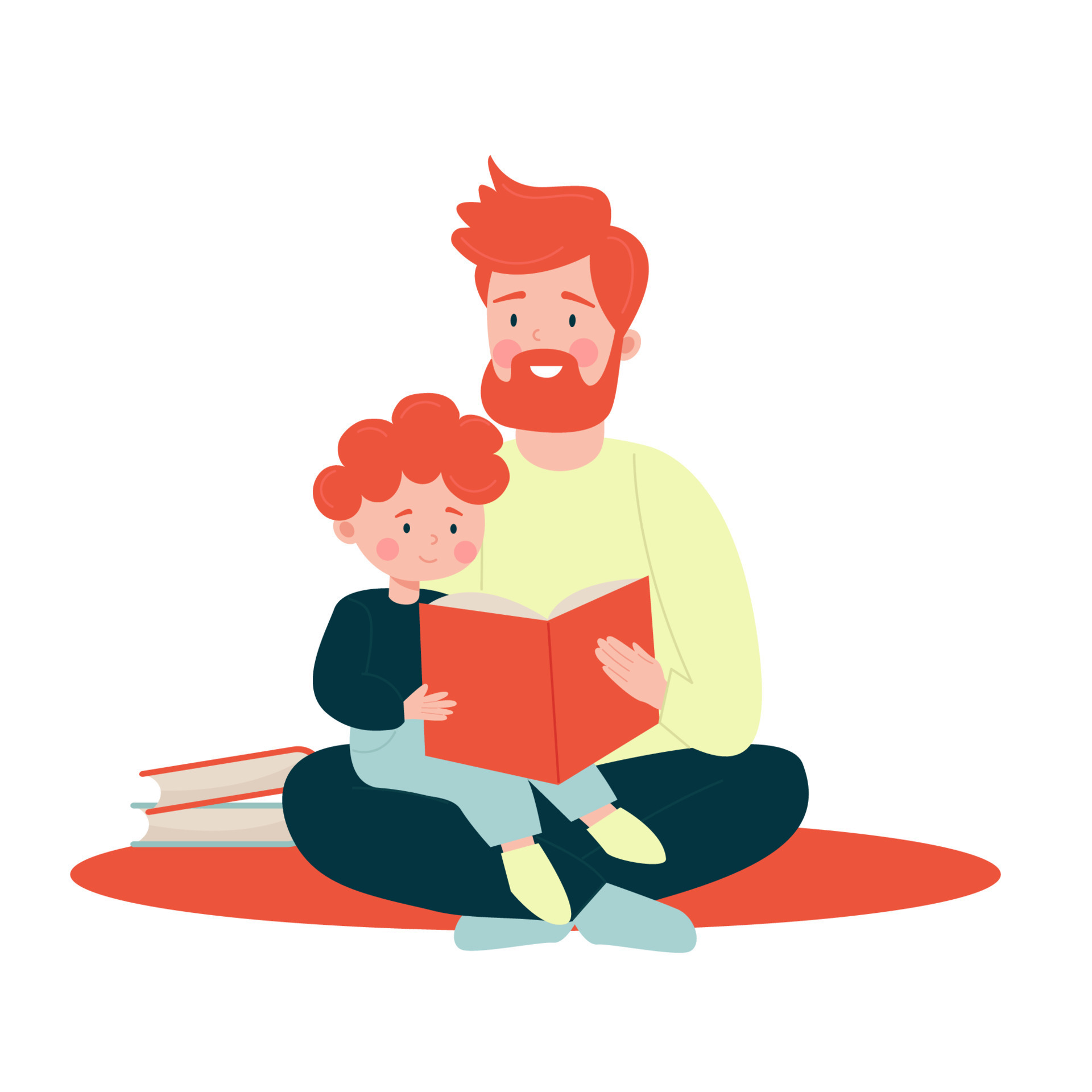 Father and son reading a book together. Vector illustration 17602567 Vector  Art at Vecteezy