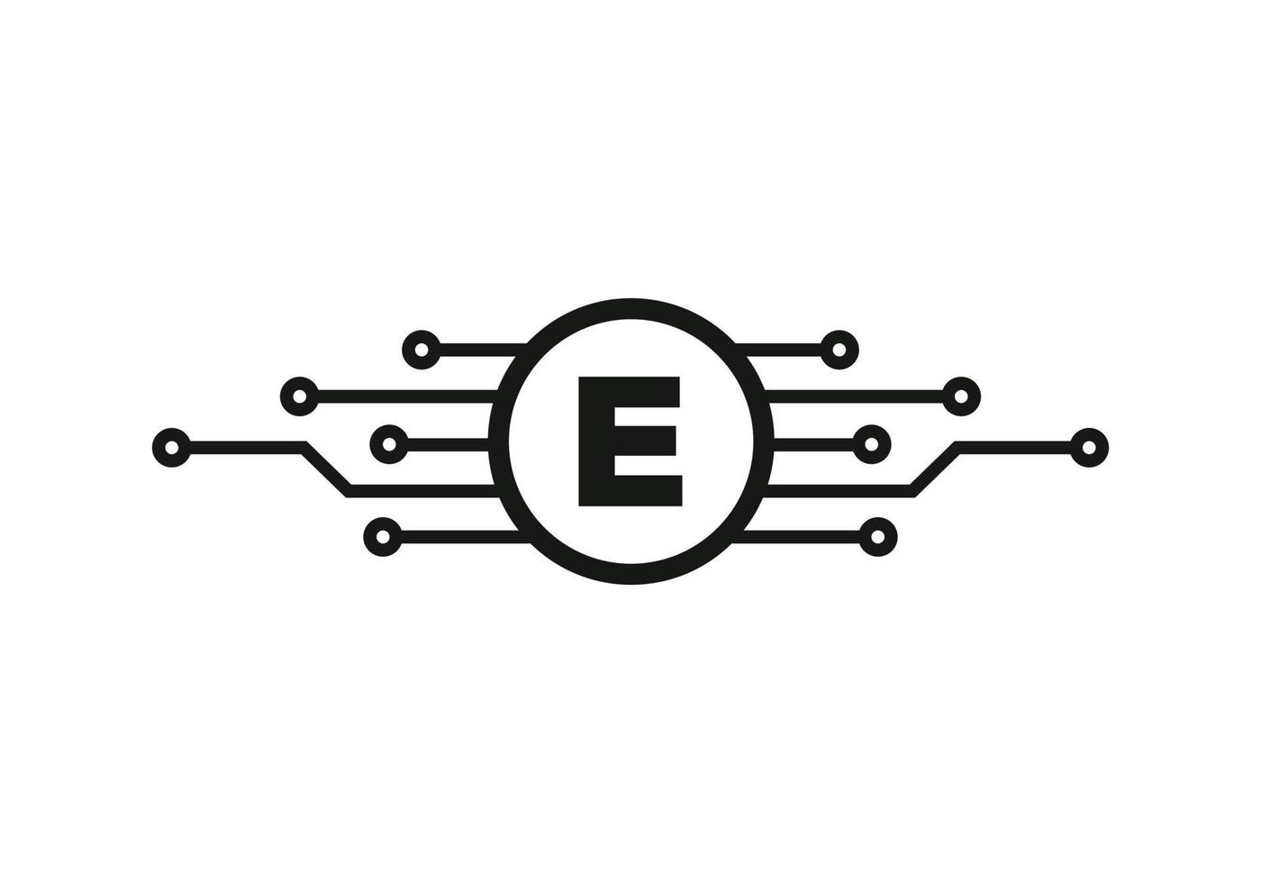 Letter E Technology Logo. Network Logo Design vector