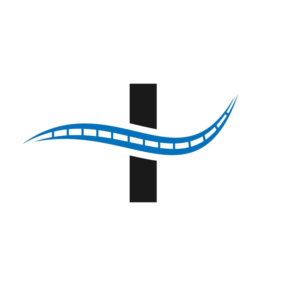logotipo de transporte con concepto de letra i vector