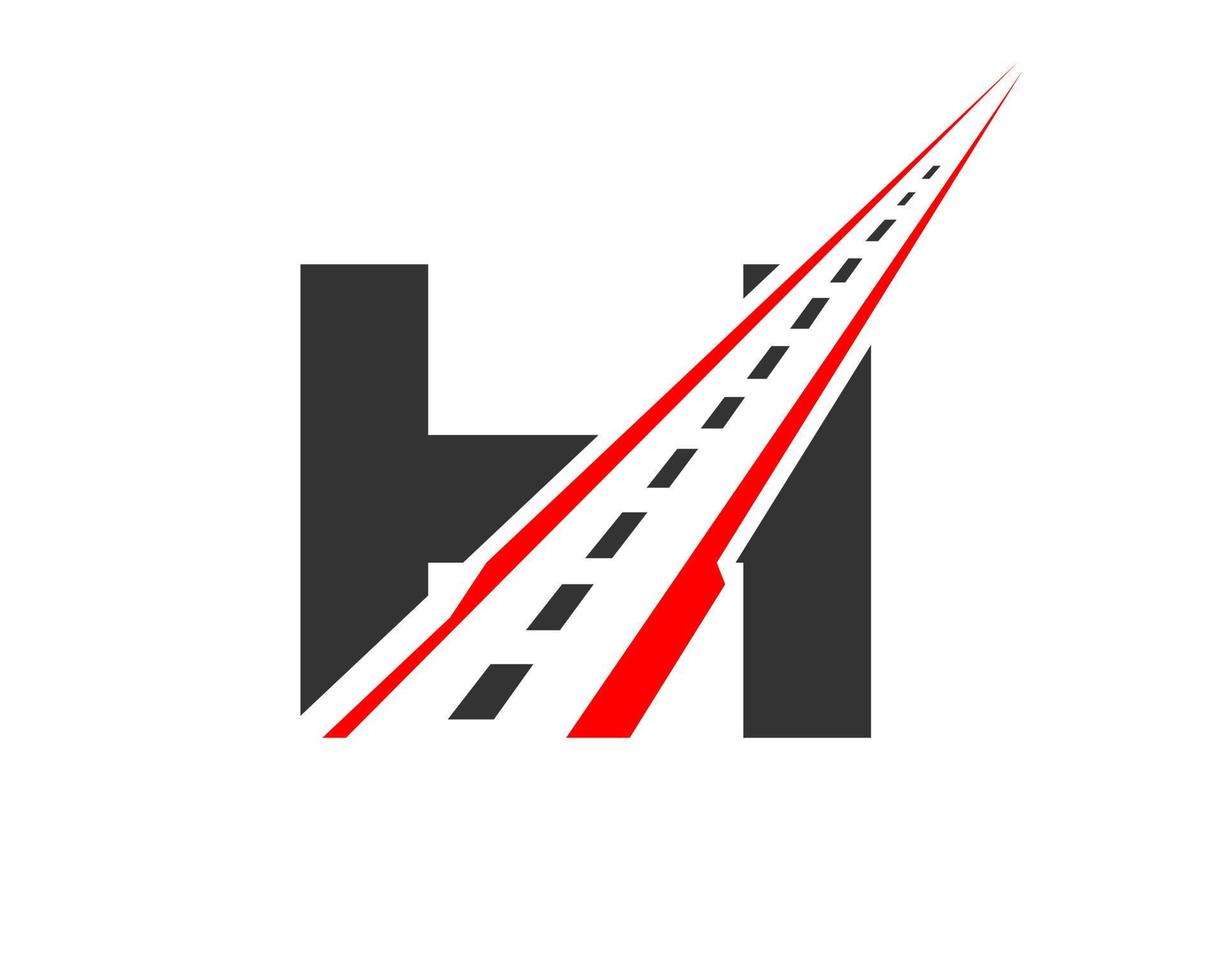 Transport Logo With H Letter Concept. Road Logo Design Template vector