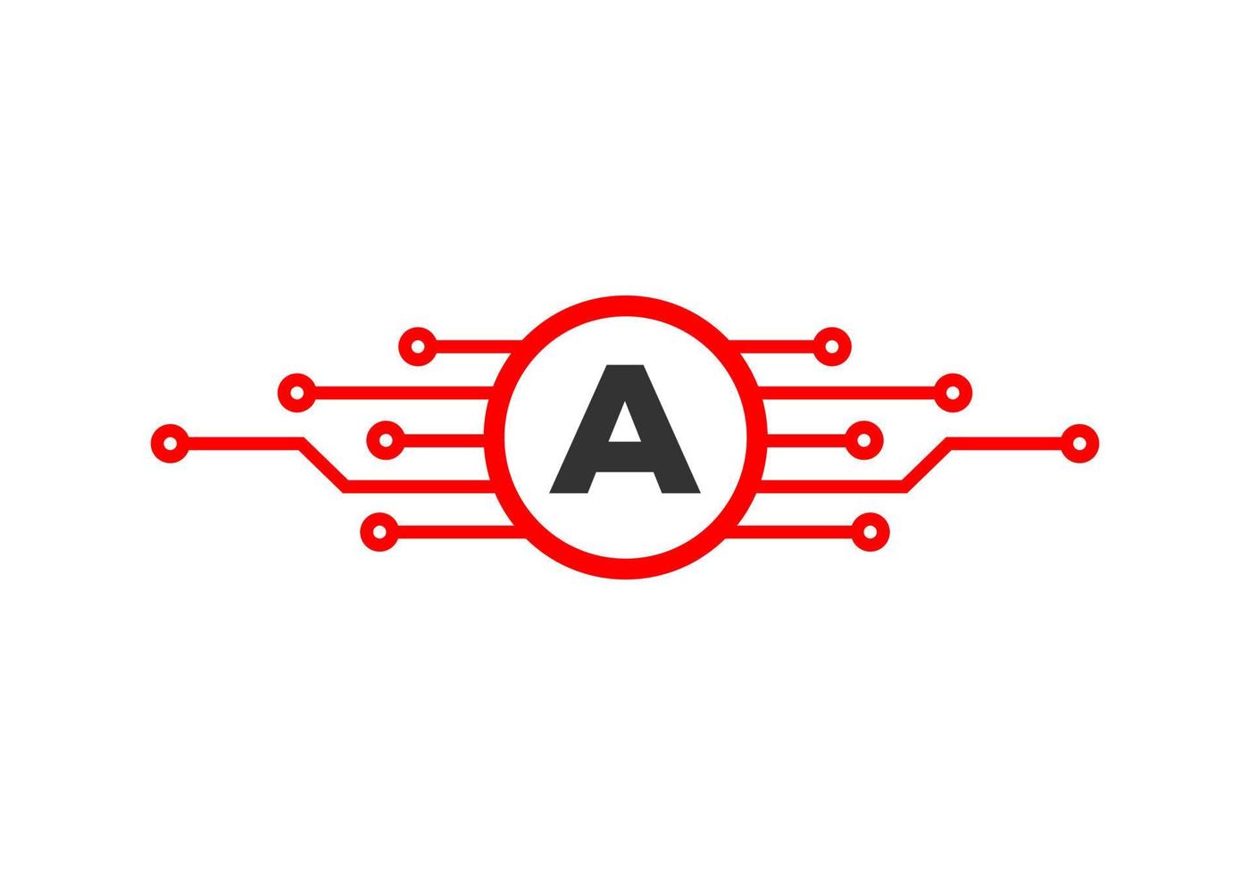 Letter A Technology Logo. Network Logo Design vector