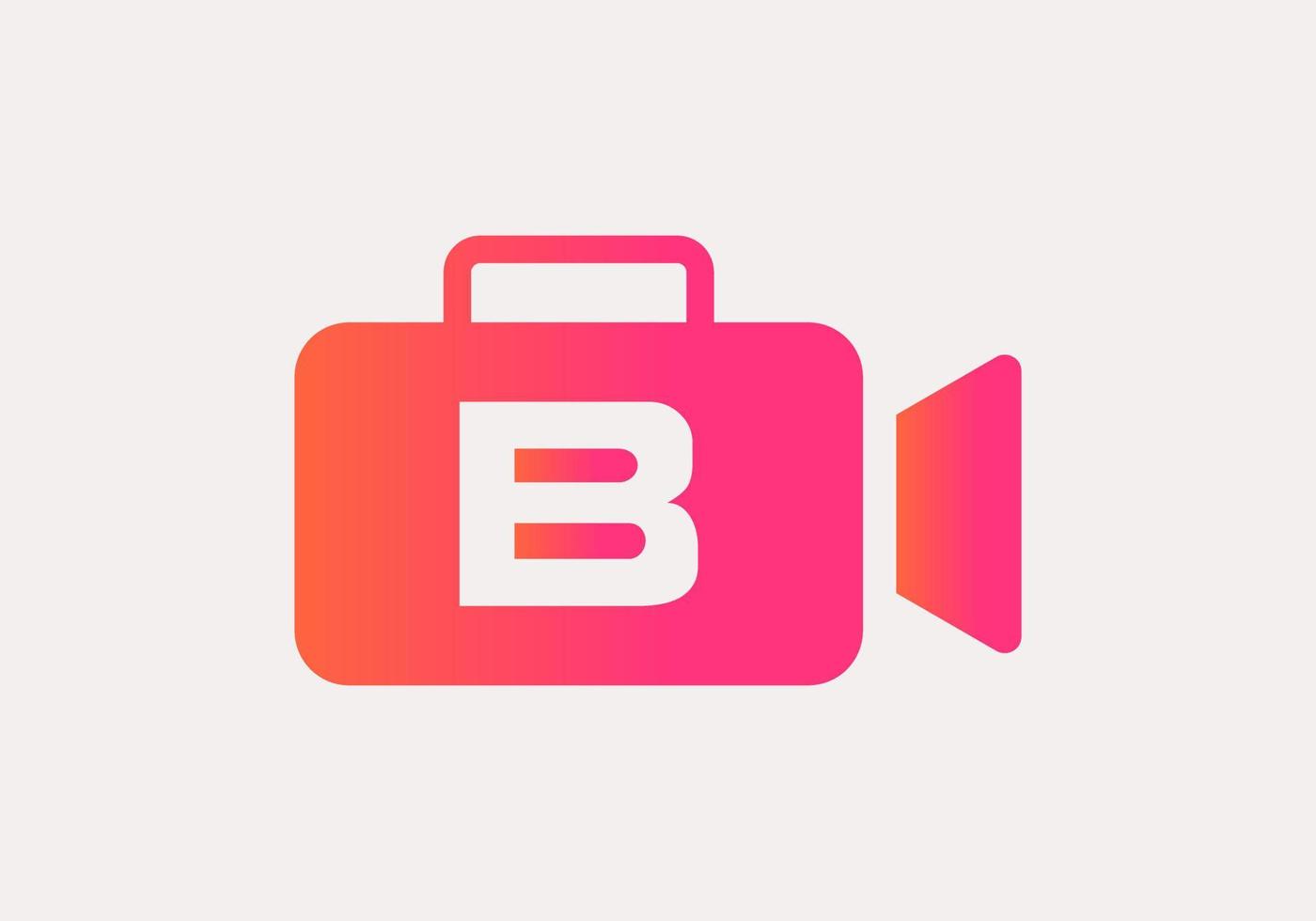 Letter B Film Video Camera Logo Design Cinema Film and Videography Sign vector