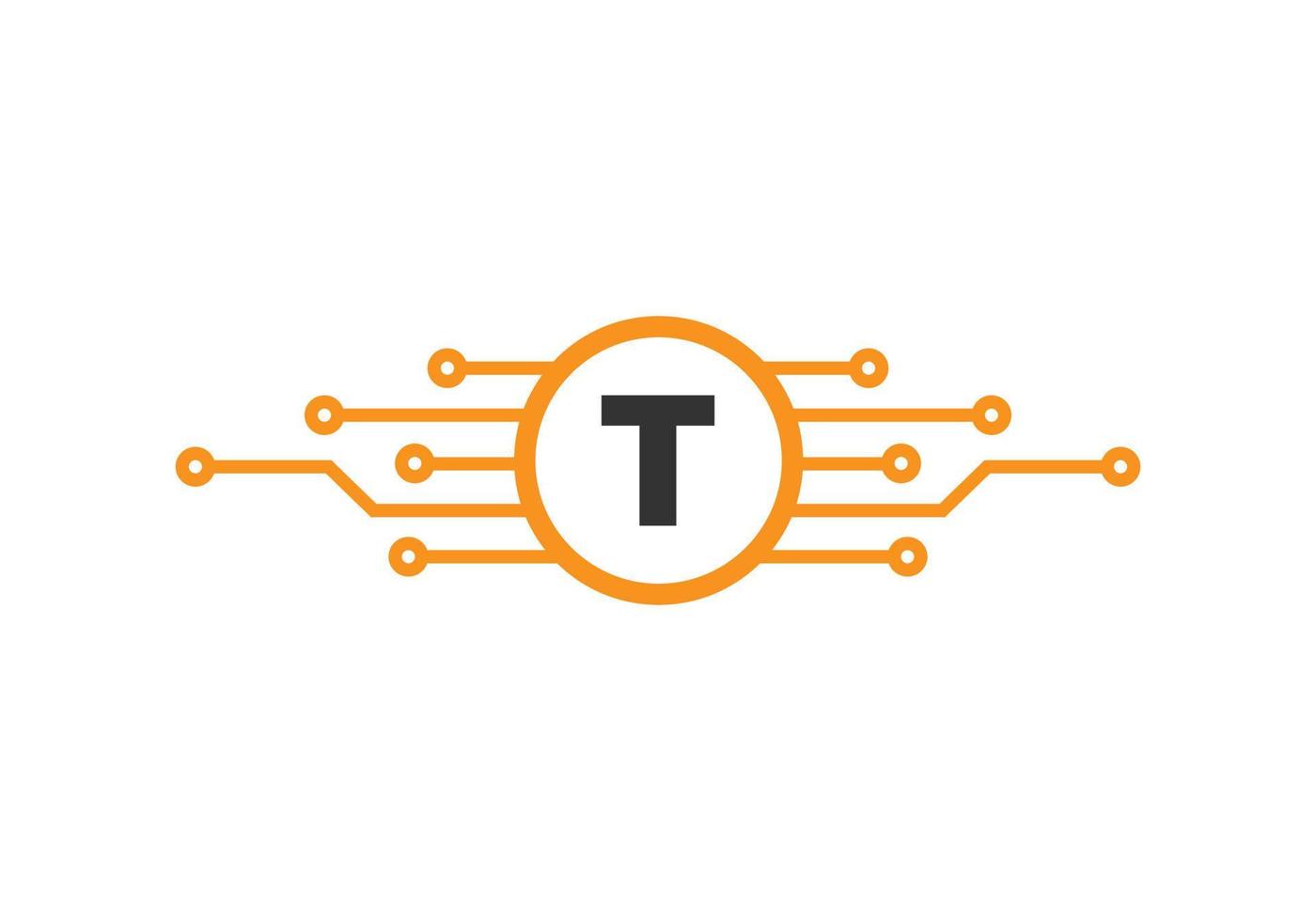 Letter T Technology Logo. Network Logo Design vector