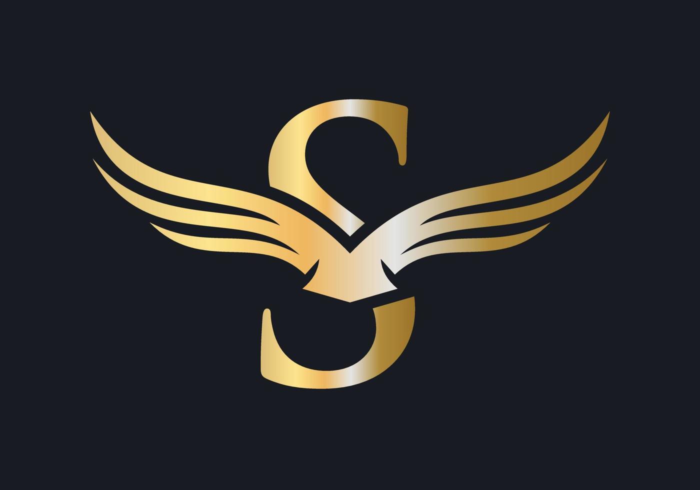Letter S Wing Logo Design Vector Template