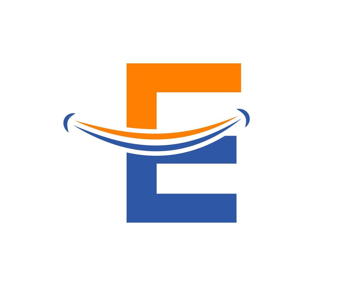 Letter E Smile Logo Design Vector Template