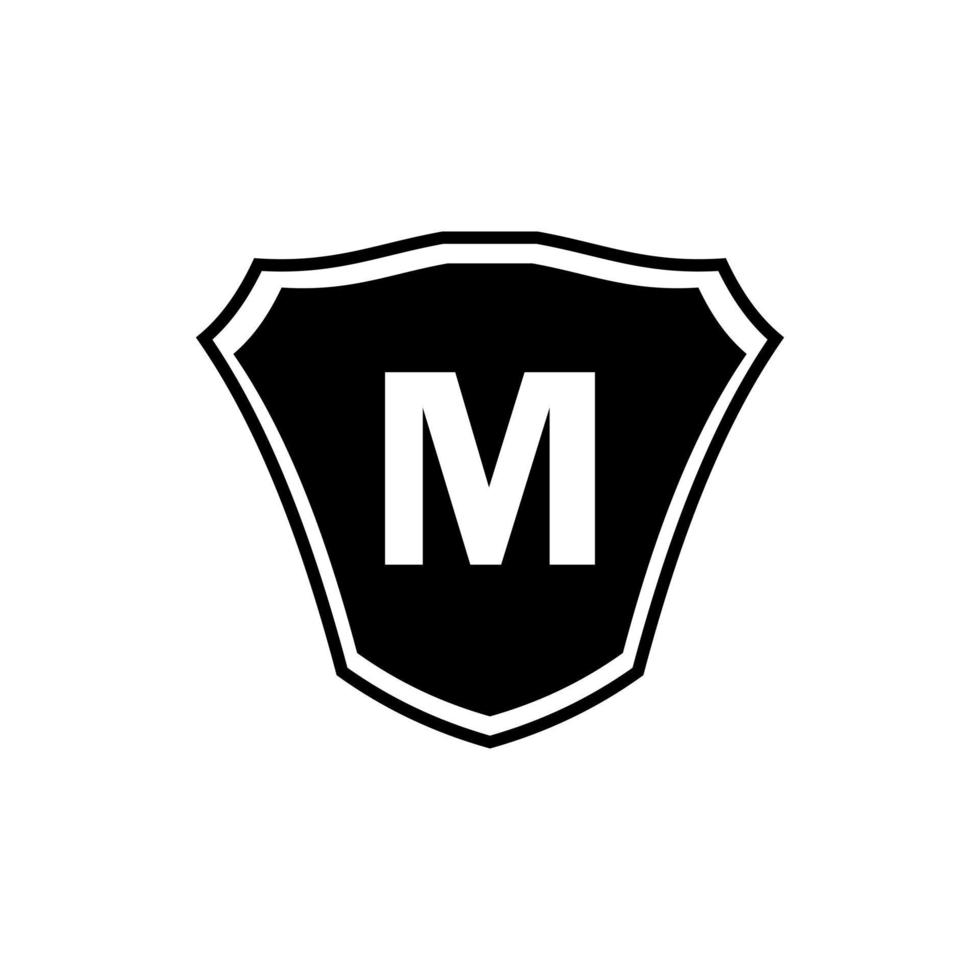 Letter M Shield Logo Design vector