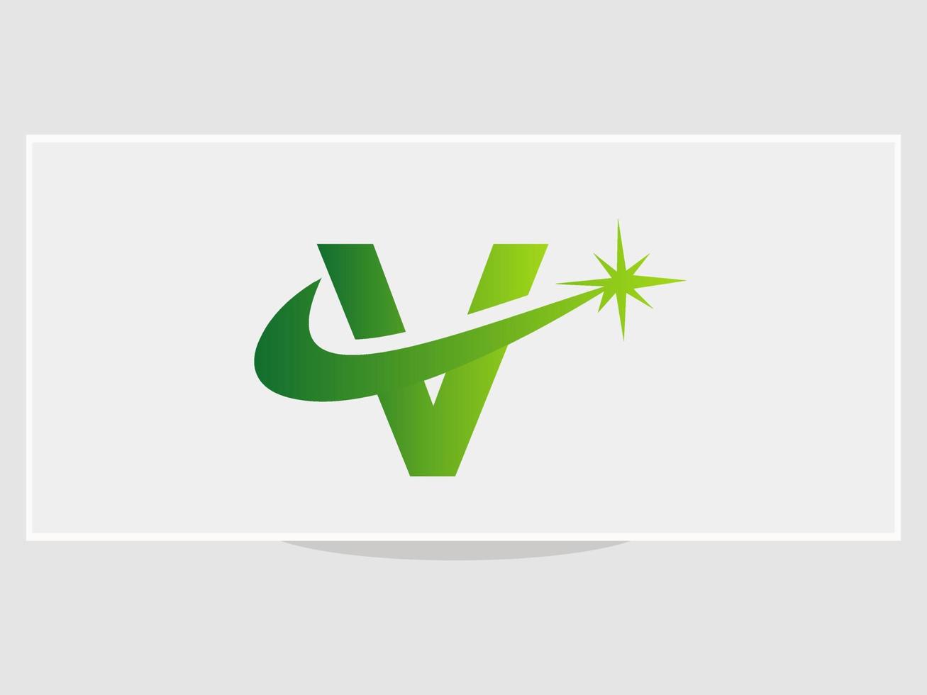 plantilla de diseño de logotipo de letra v chispa vector