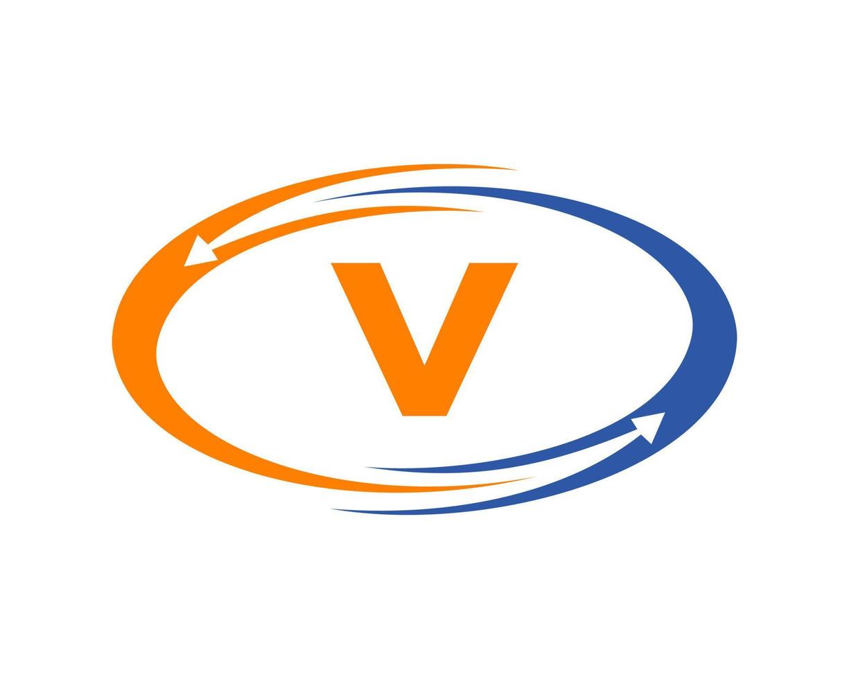 diseño de logotipo de tecnología letra v vector