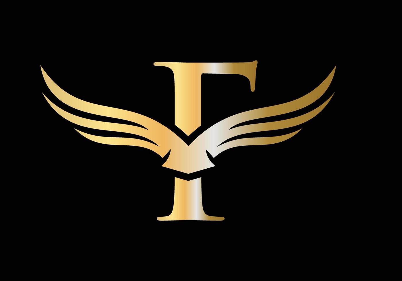 Letter F Wing Logo Design Vector Template