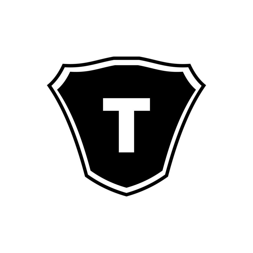 Letter T Shield Logo Design vector