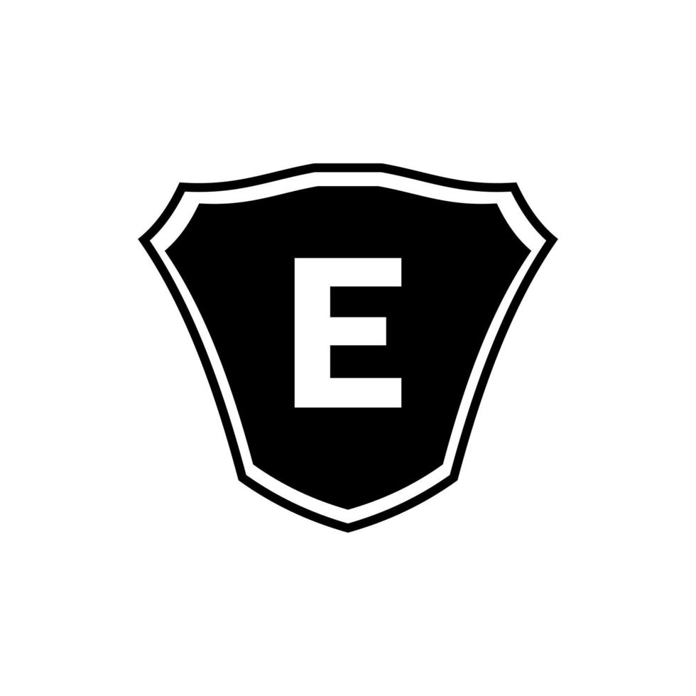 Letter E Shield Logo Design vector