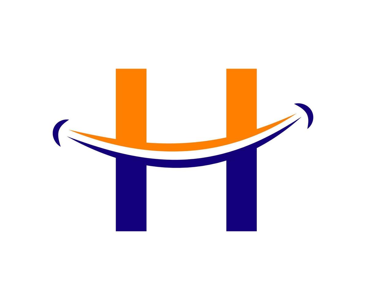 plantilla de vector de diseño de logotipo de sonrisa de letra h