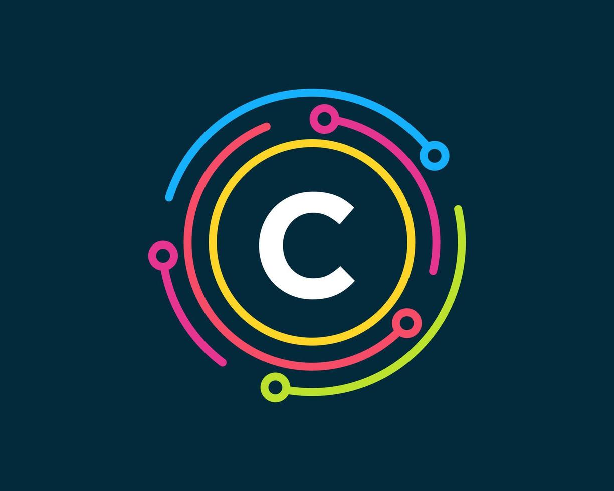 Letter C Technology Logo. Network Logo Design vector