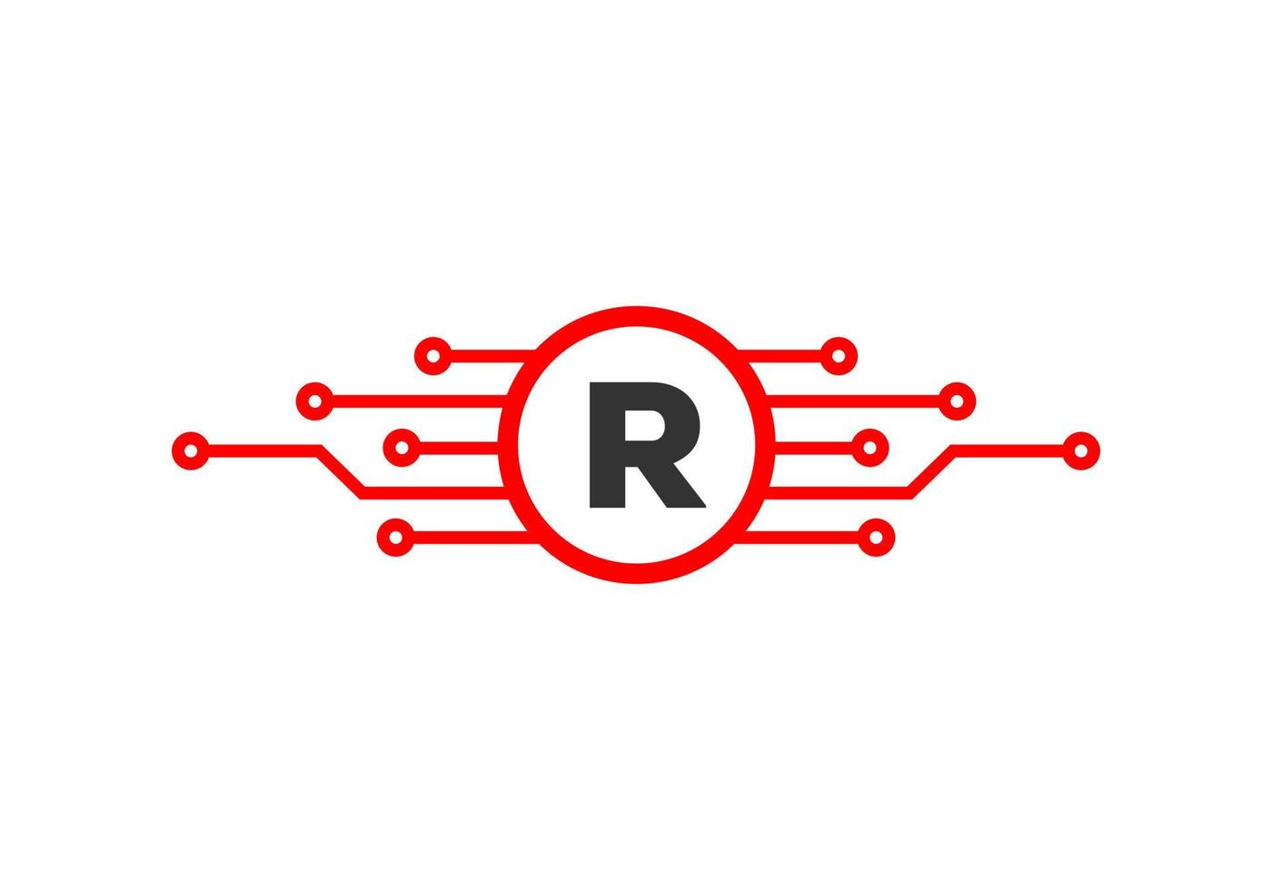 Letter R Technology Logo. Network Logo Design vector
