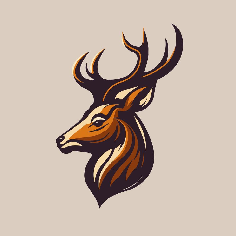ciervo cabeza logo vector animal mascota ilustración aislado