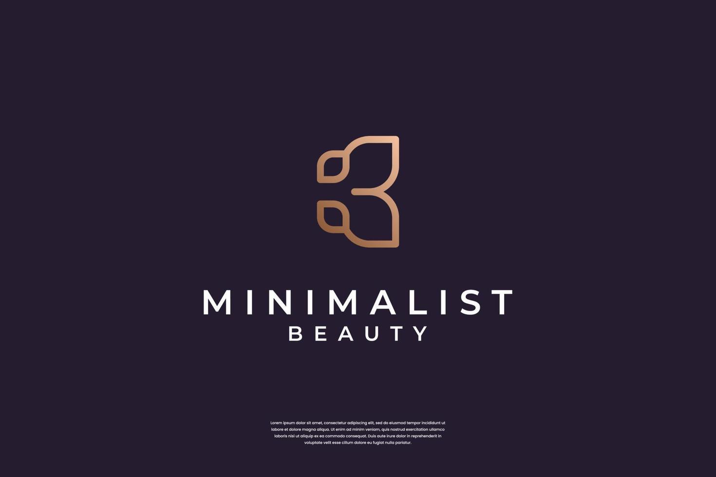 Luxury initial B and leaf logo design vector